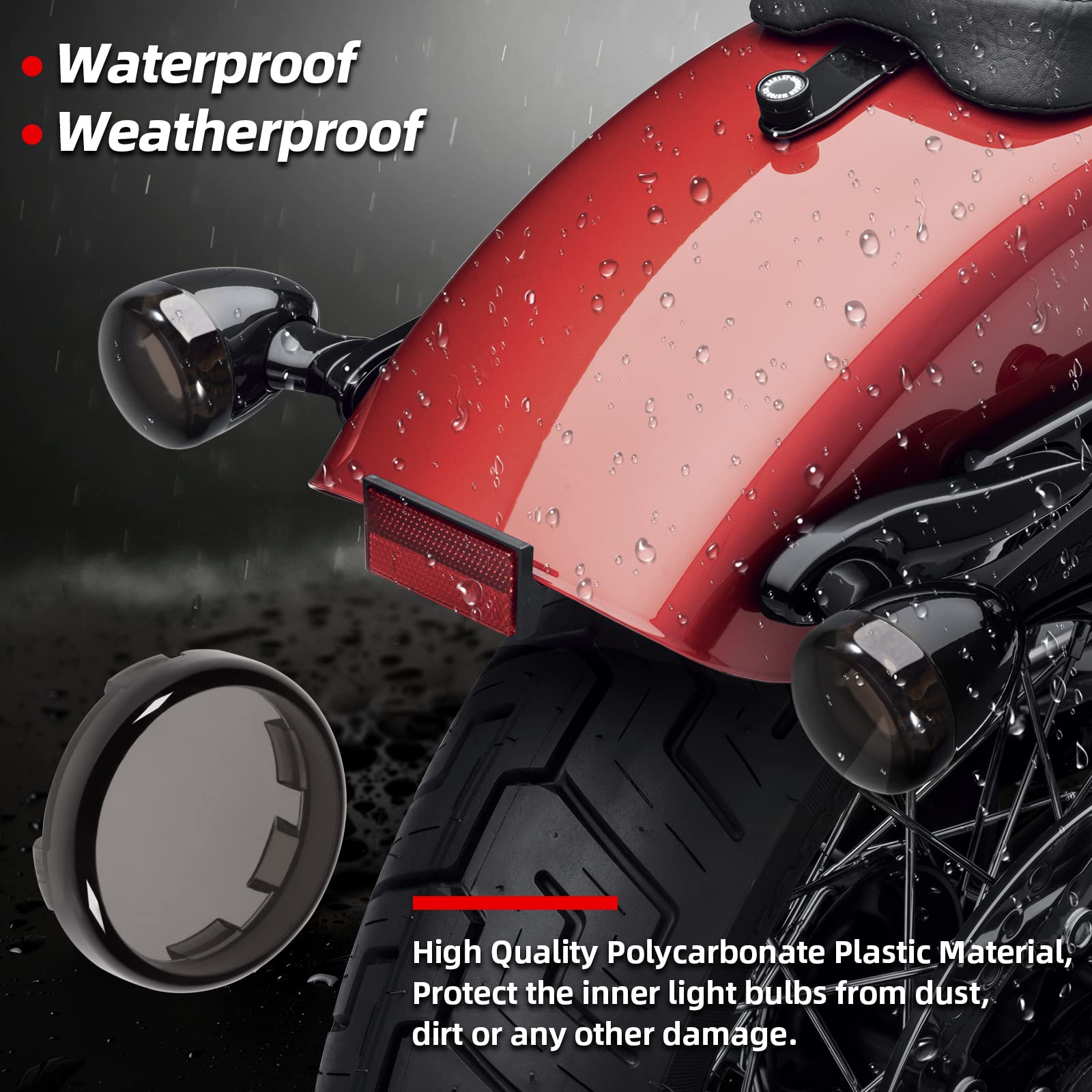 Amazicha Smoke Bullet Turn Signal Light Lens Cover - Anti-Scratch, 4pcs Compatible with Harley Davidson 2000-2024