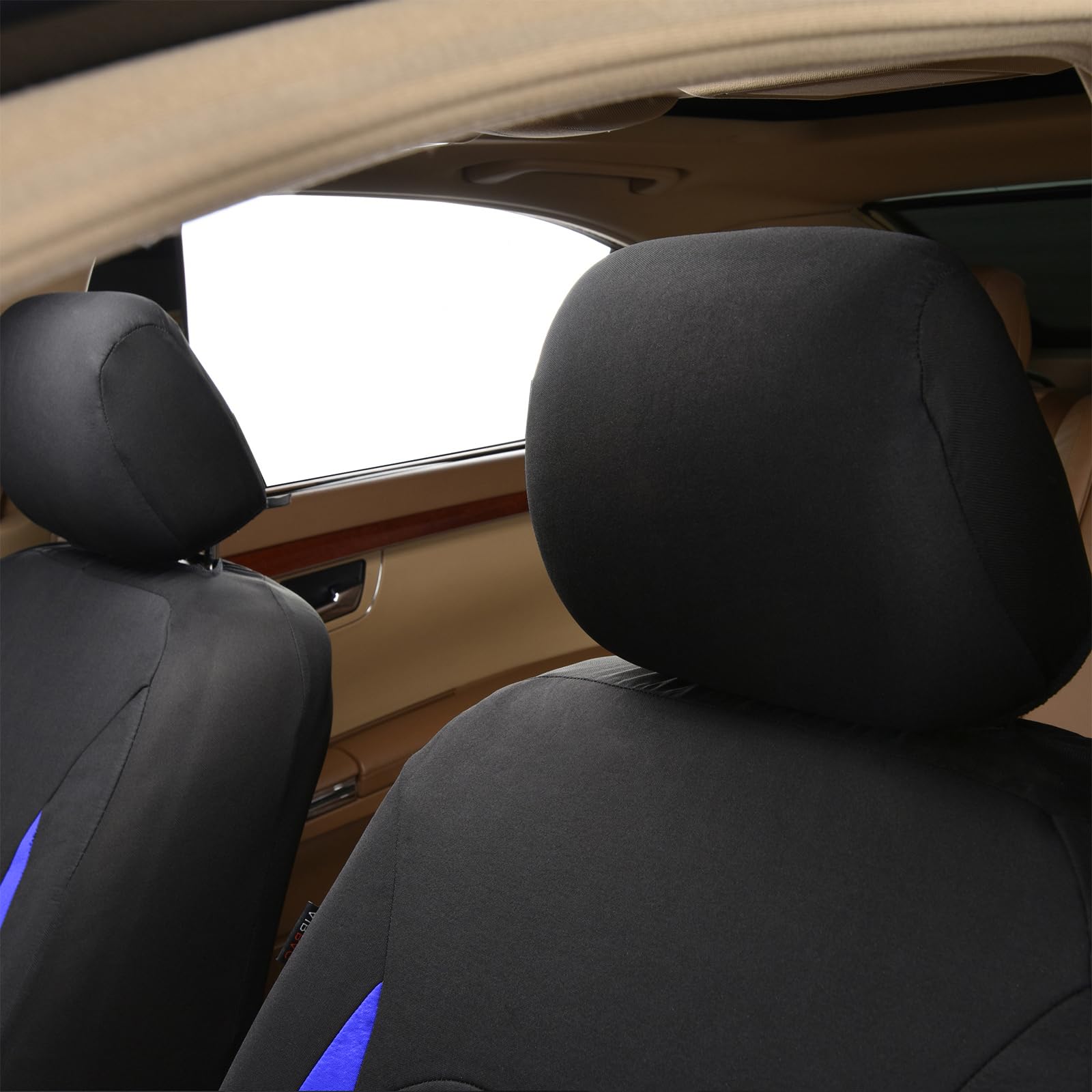 Flying Banner Car Seat Covers Full Set Front Seats And Rear Bench Polyester Car Seat Protectors Black Gray Purple Airbag Compati