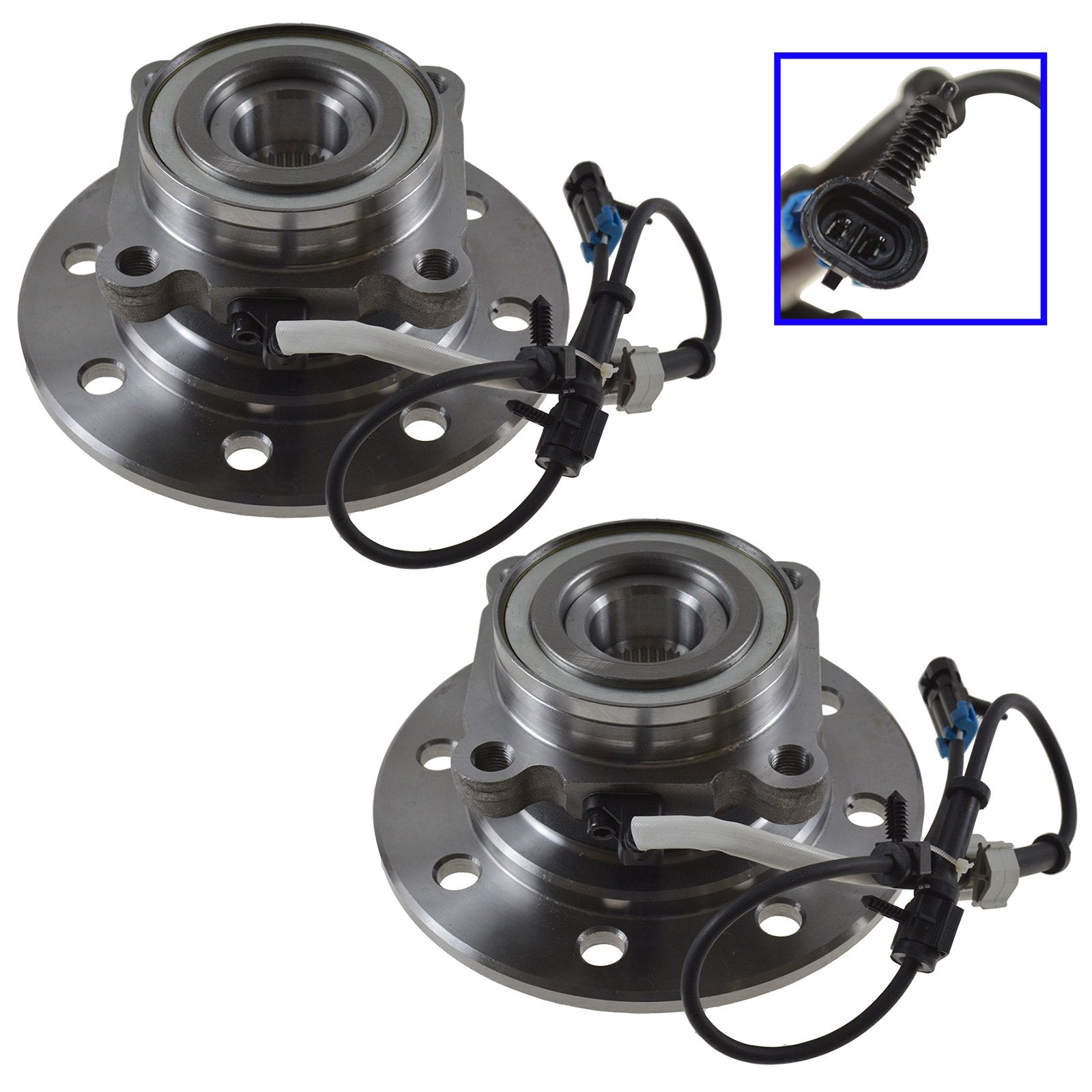 Trq Front Wheel Hub Bearings Assembly Set Compatible With 1996-1999 Chevrolet K1500 1997-1999 K1500 Suburban 1996-2000 K2500 K25