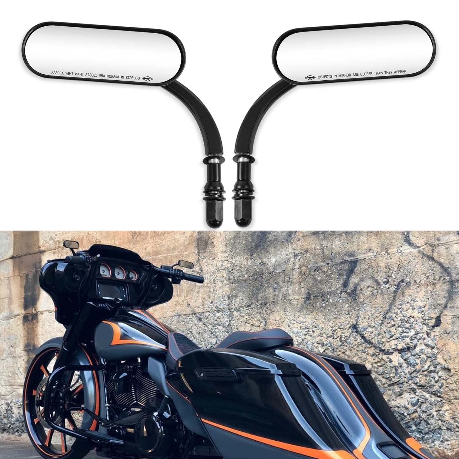 MISS MOLY 8mm 10mm Motorcycle Mini Black Sportster Mirrors, Aluminum, Compatible with Honda, Suzuki, Harley, Model LXECBUS242, Black#1