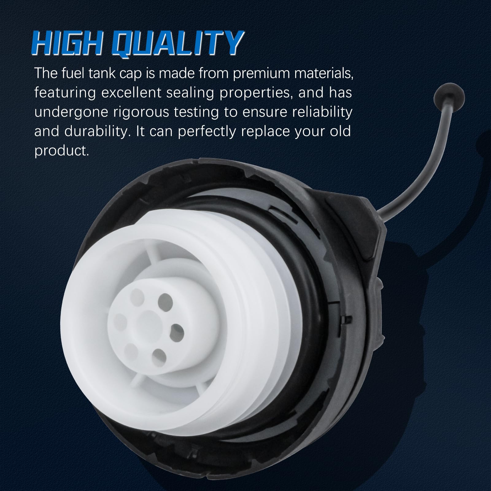 VINMS Gas Cap 17670-T3W-A01 for Honda Acura - Black Fuel Cap, Fits Multiple Models (2006-2020)