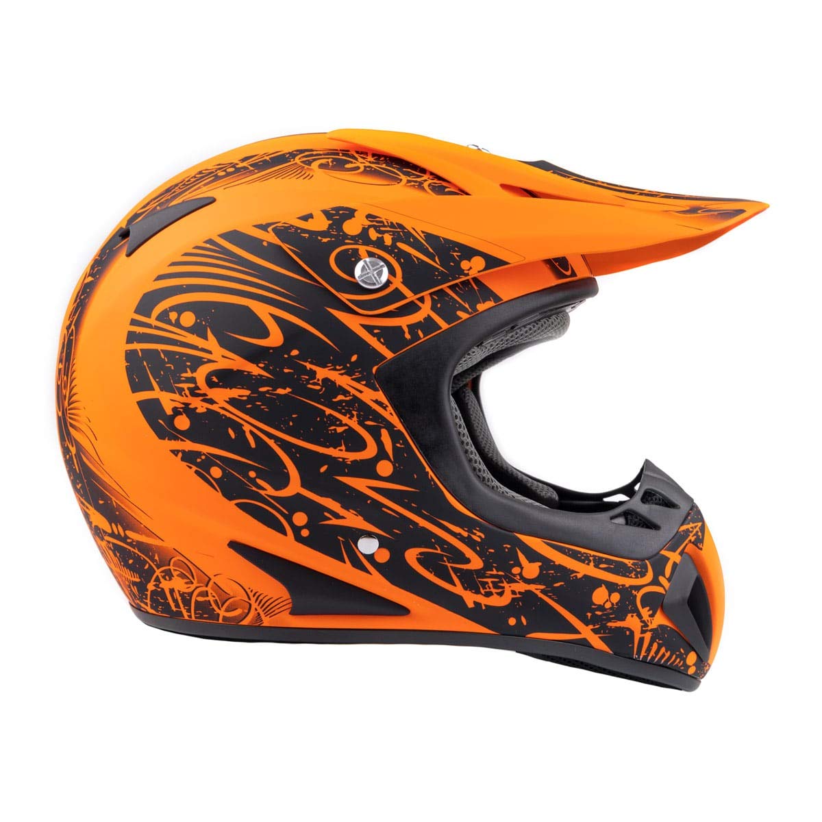Typhoon Adult Atv Mx Helmet Goggles Gloves Gear Combo Matte Orange W/ Orange ( Medium )