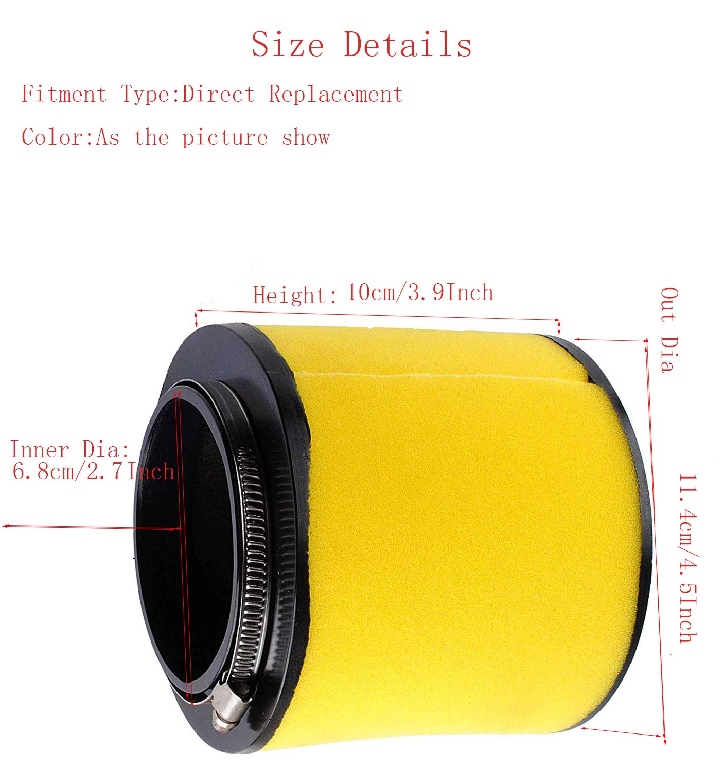 TRX350 Air Filter Compatible for Honda Rancher TRX350FE TRX350FM TRX350TE TRX350TM 2000 2001 2002 2003 2004 2005 2006 Replacce 1