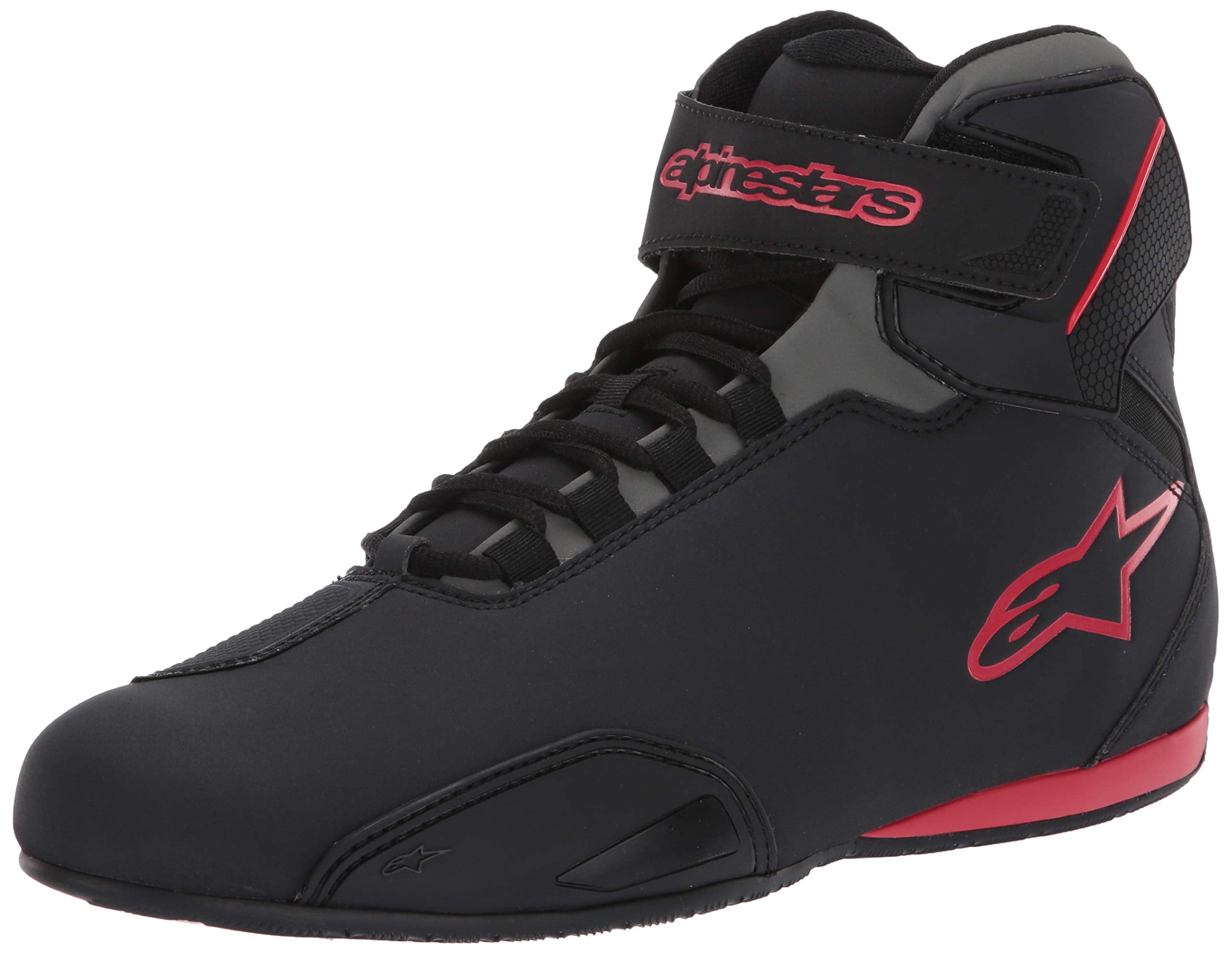 Alpinestars Mens Sektor Street Motorcycle Shoe, Black/Gray/Red, 12.5