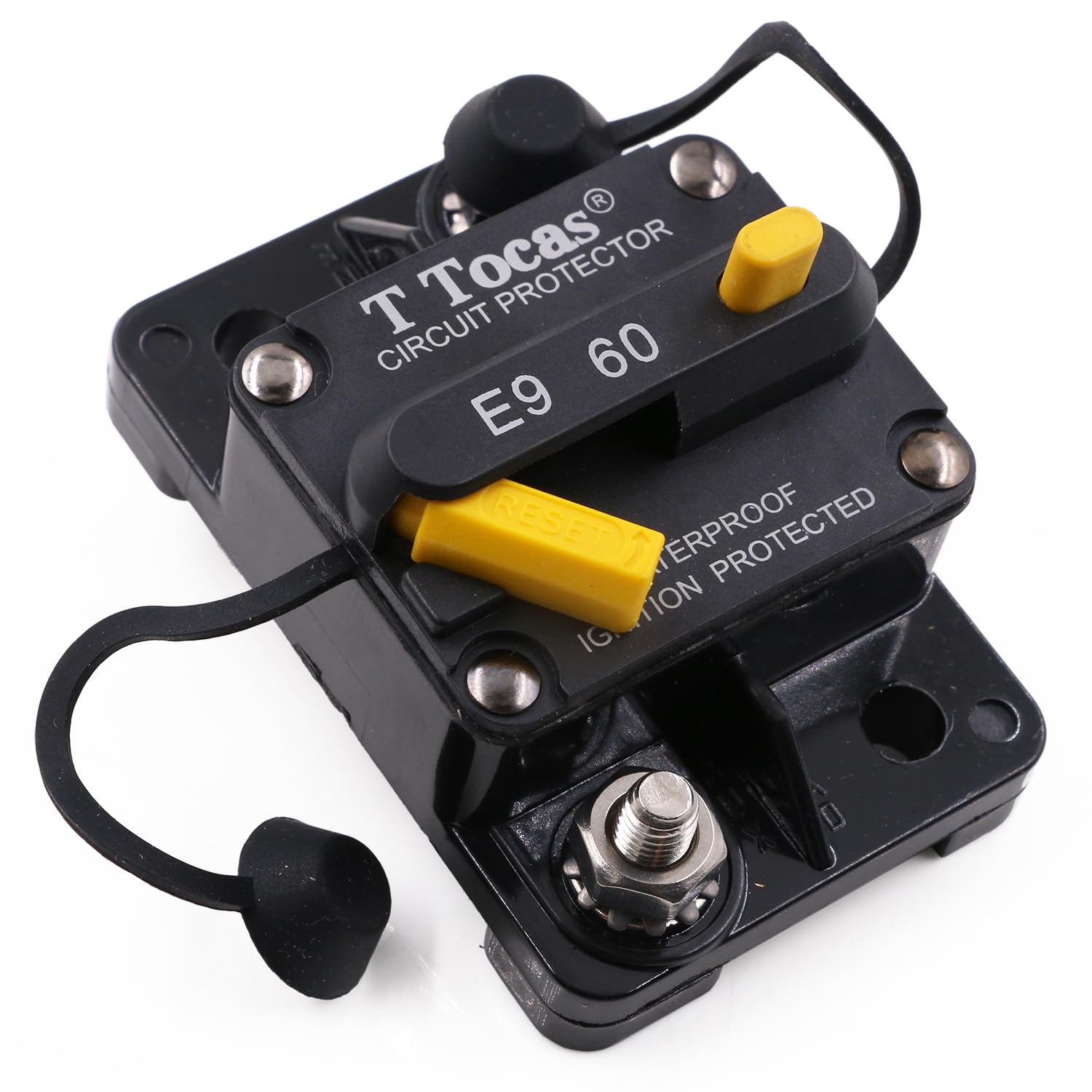 T Tocas 60A Type Iii Surface-Mount Circuit Breakers For Boat Marine Rv Yacht Battery Truck Solar, 12V - 48V Dc,Waterproof, 60 Amps Dc Breaker