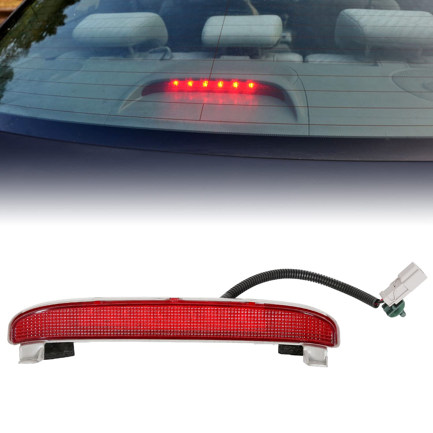 ECOTRIC LED Third 3rd Brake Light Compatible with 2006-2011 Honda Civic EX 2 Door Coupe Replacement For 34270SVAA01 High Mount S