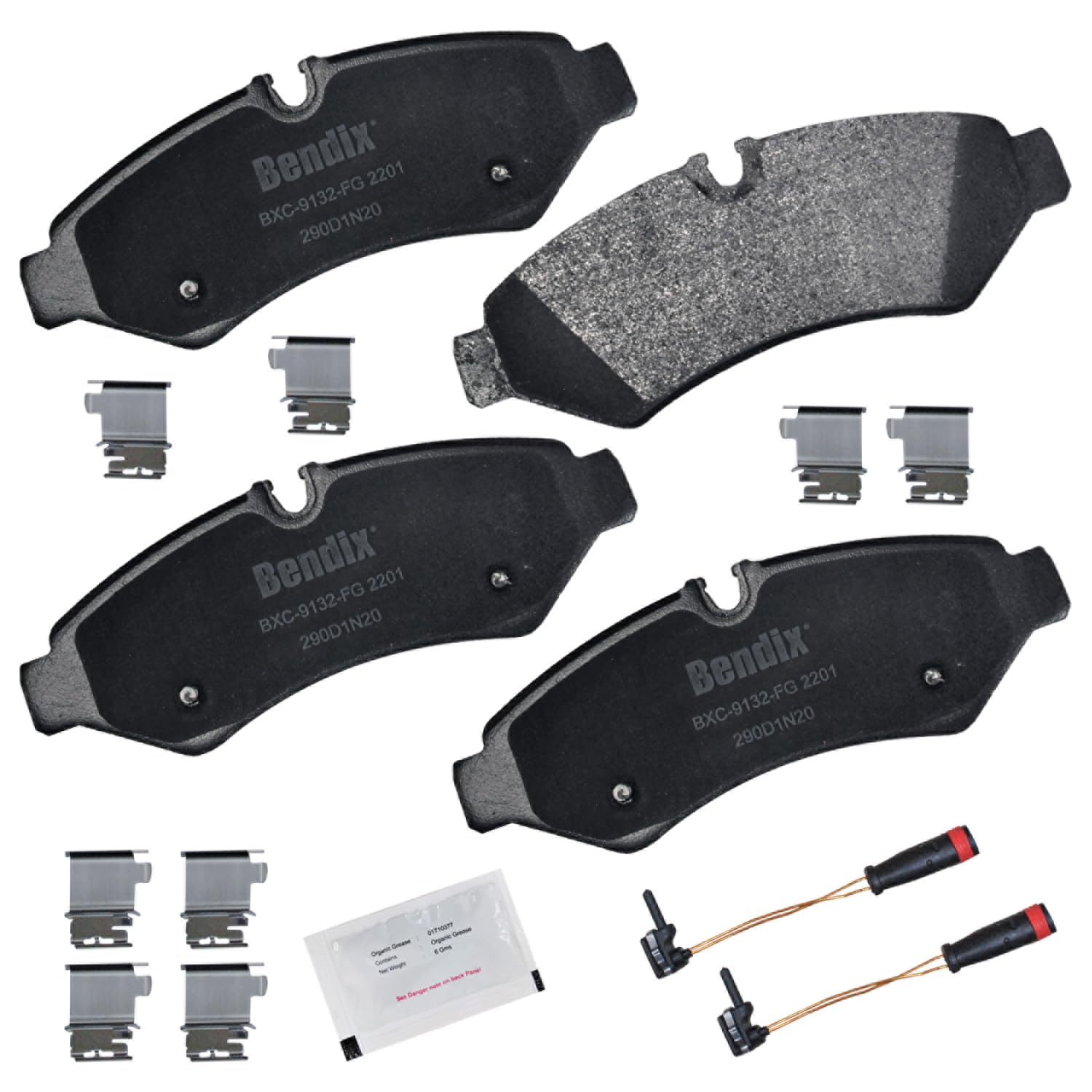 Bendix Priority1 Cfc2201 Ceramic Rear Brake Pads For Freightliner Sprinter 2500 2019, Mercedes-Benz Sprinter 2019, Sprinter 1500