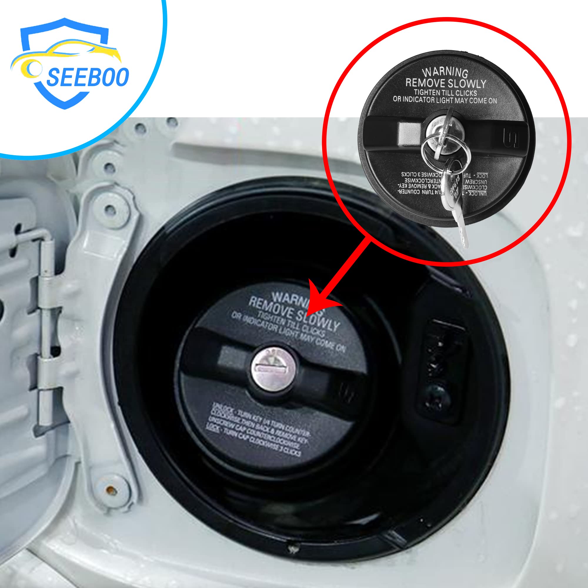 Locking Gas Cap, Lock Fuel Cap Compatible With Chevy Gmc Silverado Cruze Express Malibu Colorado Suburban Tahoe Equinox Terrain Sierra Savana Acadia Acura Buick Cadillac Lexus And More