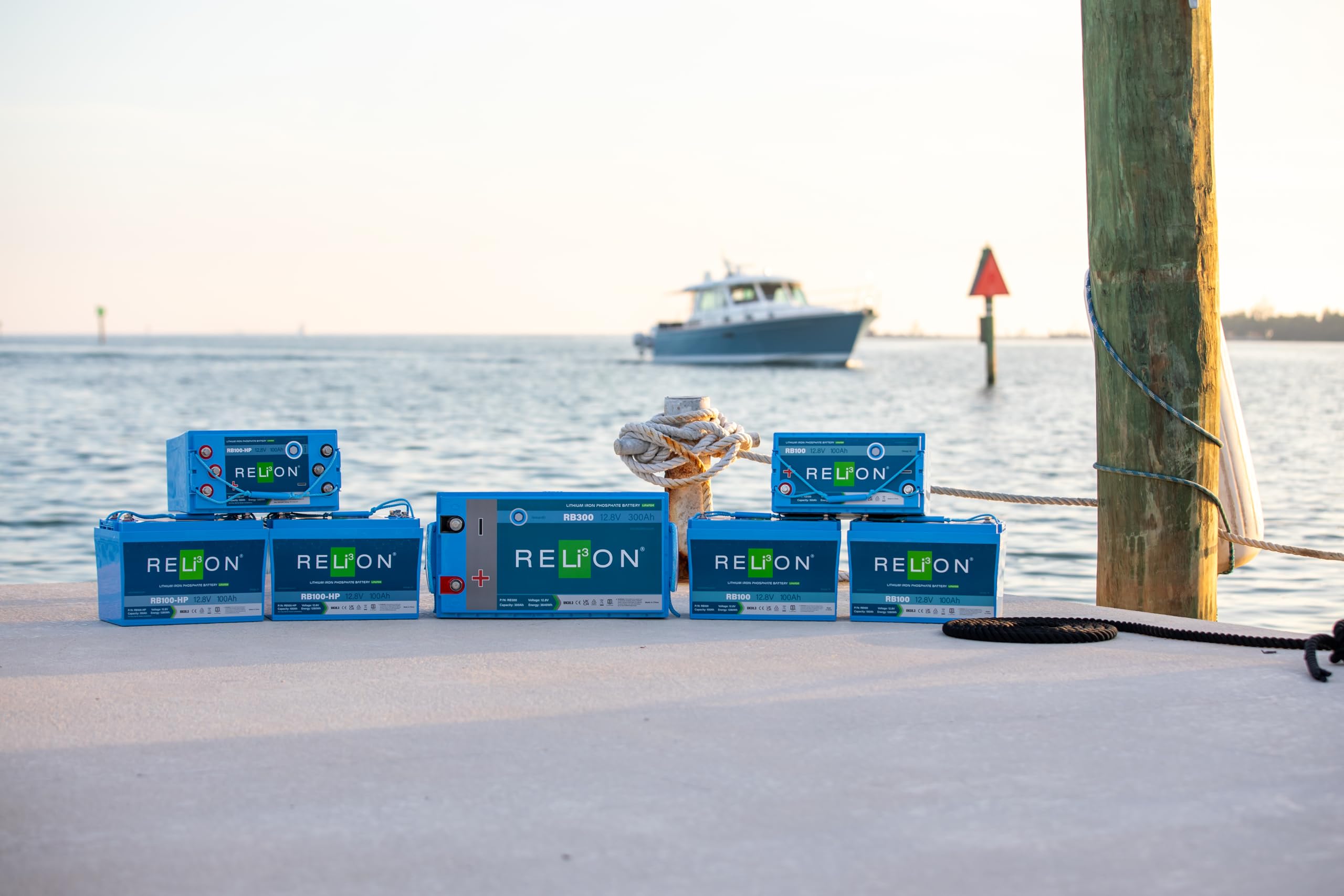 RELiON RB300 LiFePO4 12V 300Ah Lithium Battery - Waterproof, 10 Year Warranty, Ideal for Marine, RV, Off Grid - Blue