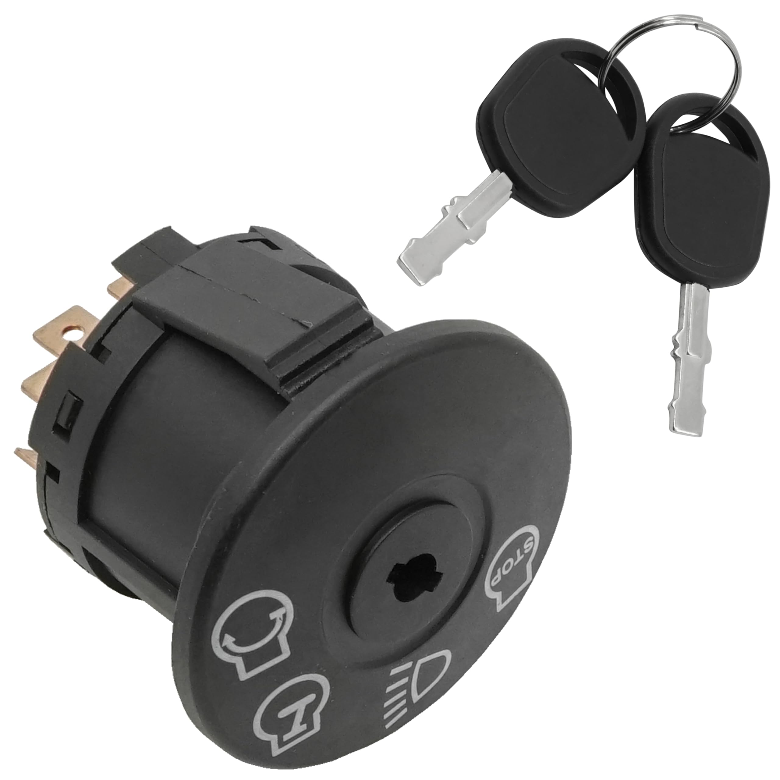 Caltric Rotary Ignition Switch Compatible with John Deere D125 D130 D140 D150 D155 D160 D170 E100 E110 E120 E130 E140 E150 E160 