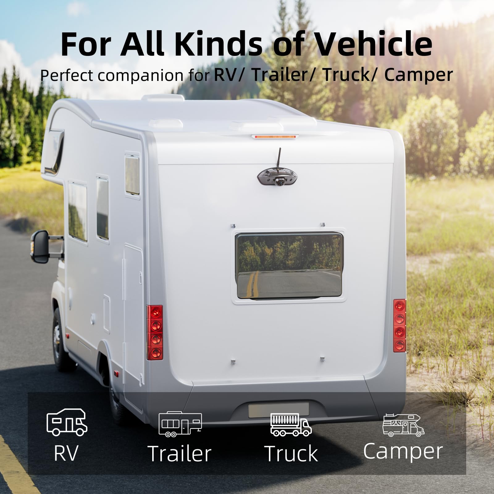 Erapta Wireless Rv Backup Camera System, 1080P 5'' Monitor With 1 Rear Camera, Ir Night Vision, Recording, Wide Angle View, Ip69