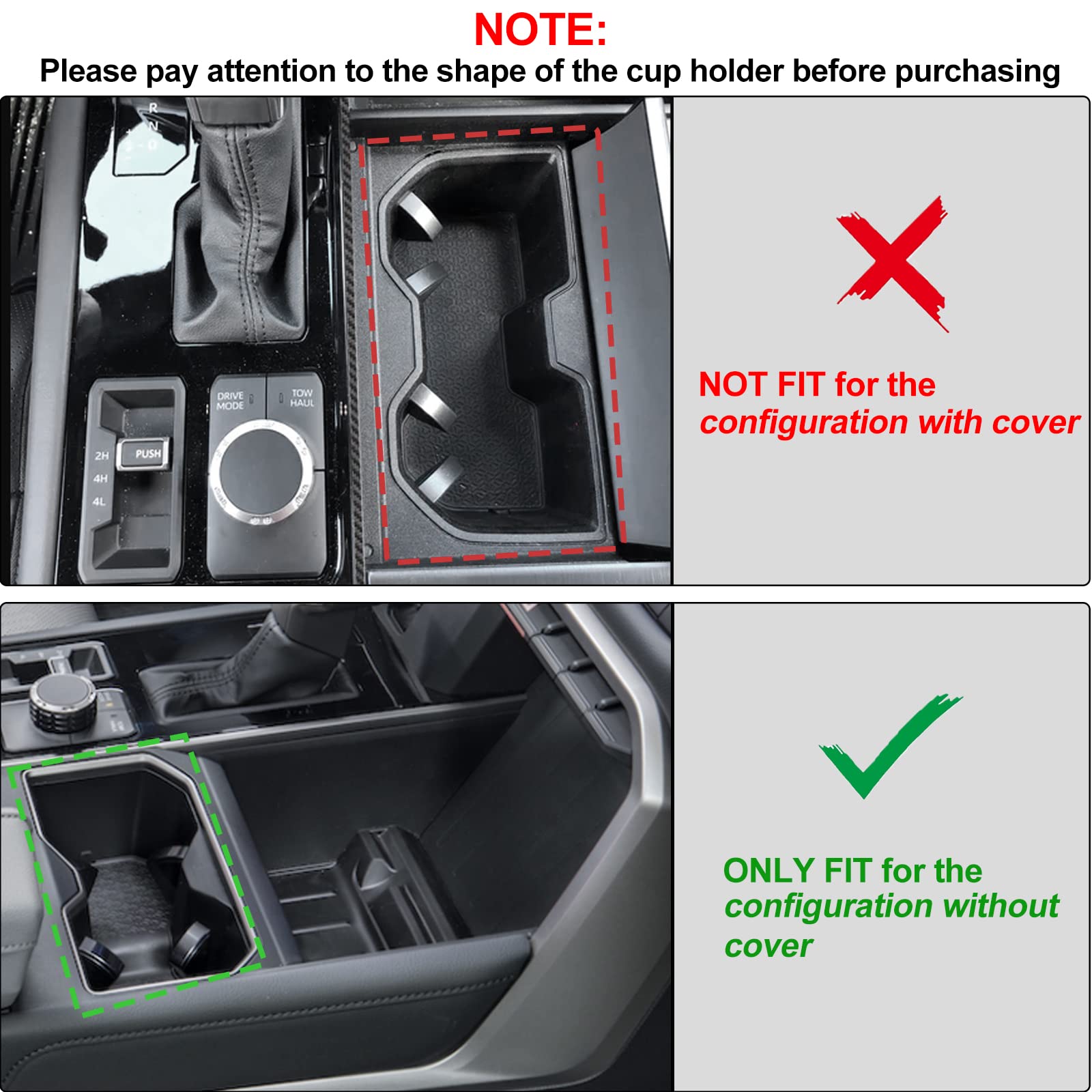JDMCAR Cup Holder Inserts Kit - 30 PC Set, Non-Slip Anti Dust, Compatible with Toyota Tundra 2022-2026, Black Trim, Rubber Pads