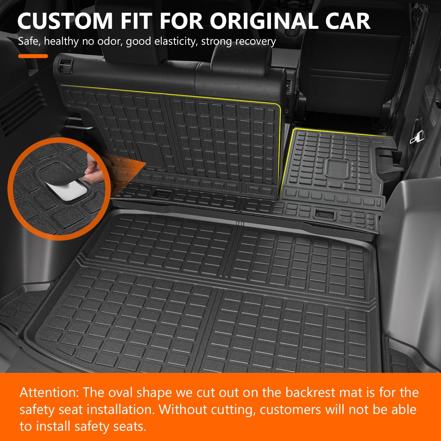 powoq Cargo Mat for 2017-2022 Honda CRV, TPE Material, Rear Backrest & Trunk Mat, Fit 2017-2022 Fuel Model