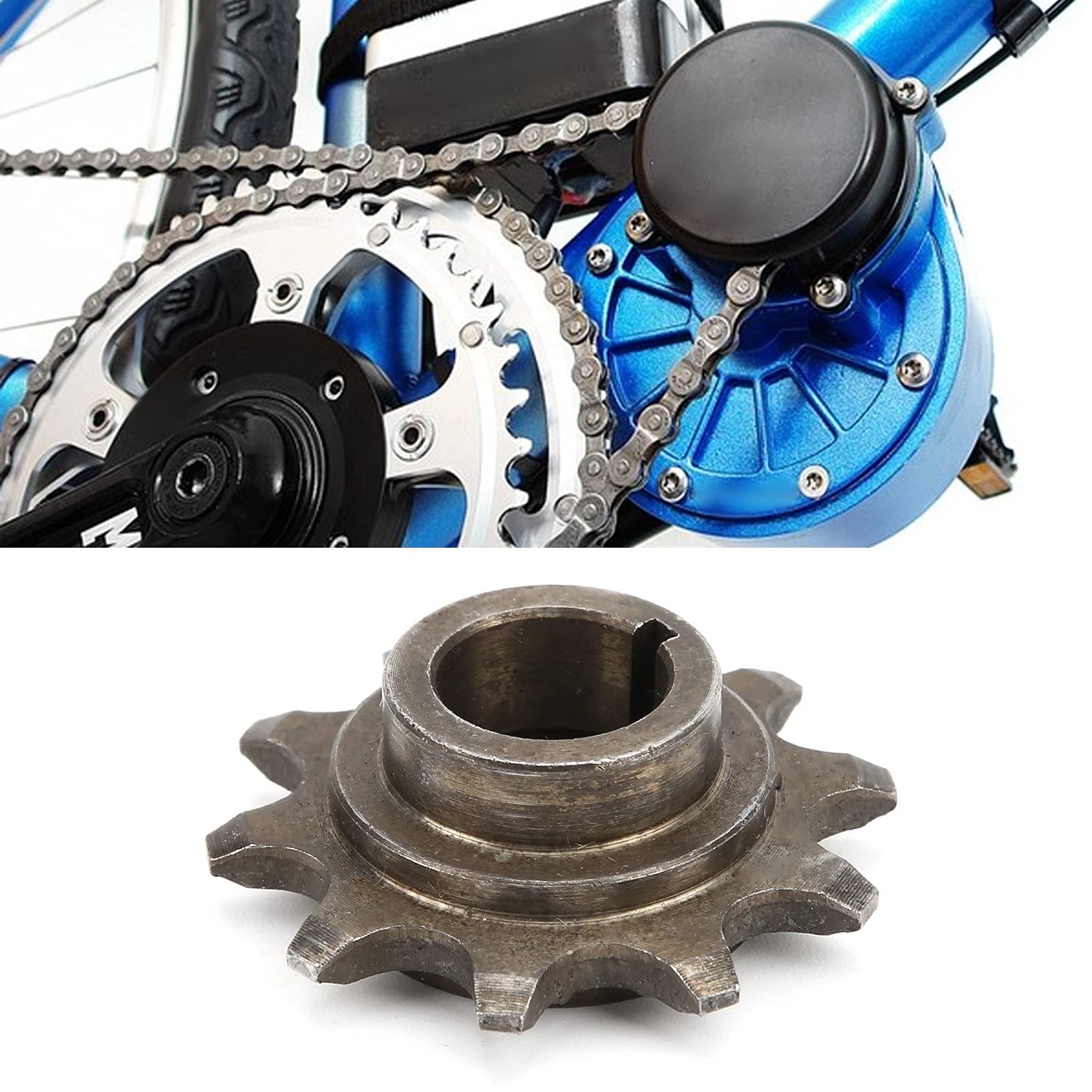 Aramox Front Sprocket Cog, 10T 10 Teeth 415 Chain Sprocket Cog, Iron Alloy Front Sprocket Gear Replacement, Compatible With 2 Stroke Motorized Bike Accessories