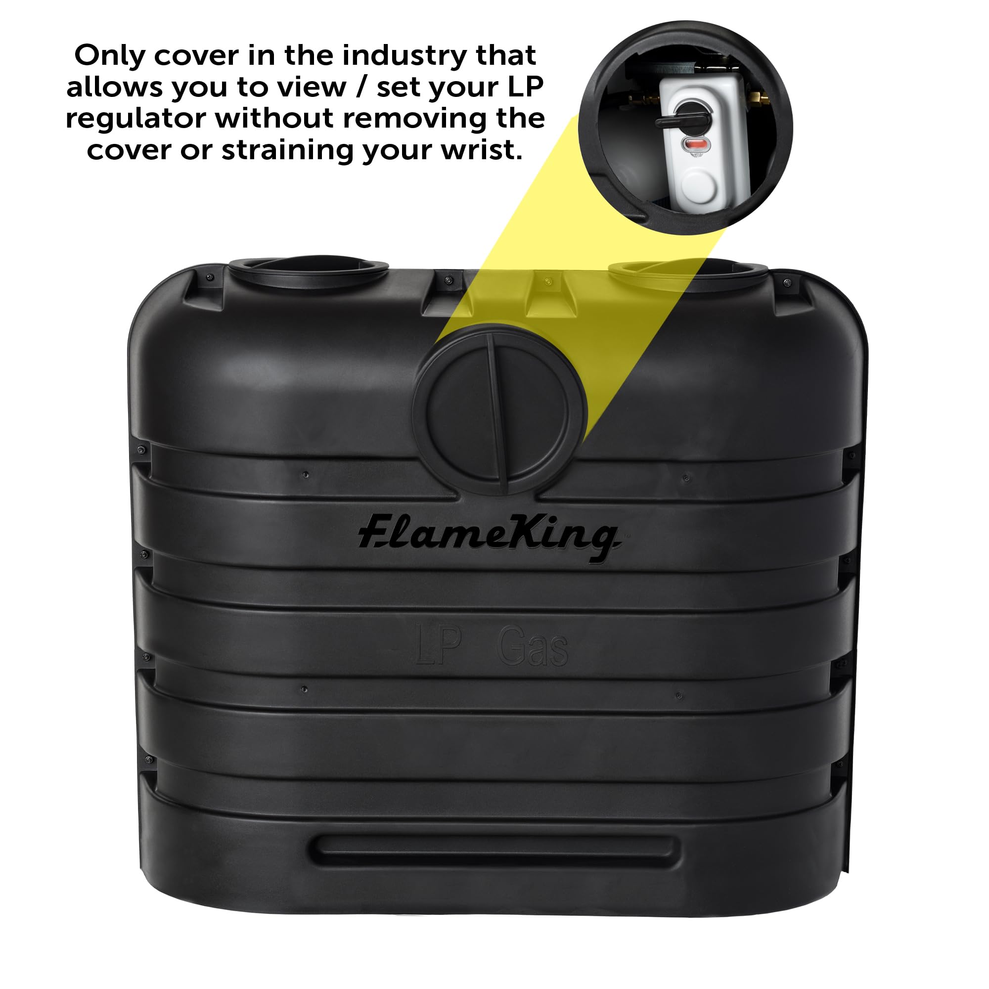 Flame King Dual 30LB LP Propane Tank Light Plastic Heavy Duty Cover for RV, Travel Trailer, Camper And Recreational Vehicle - Bl