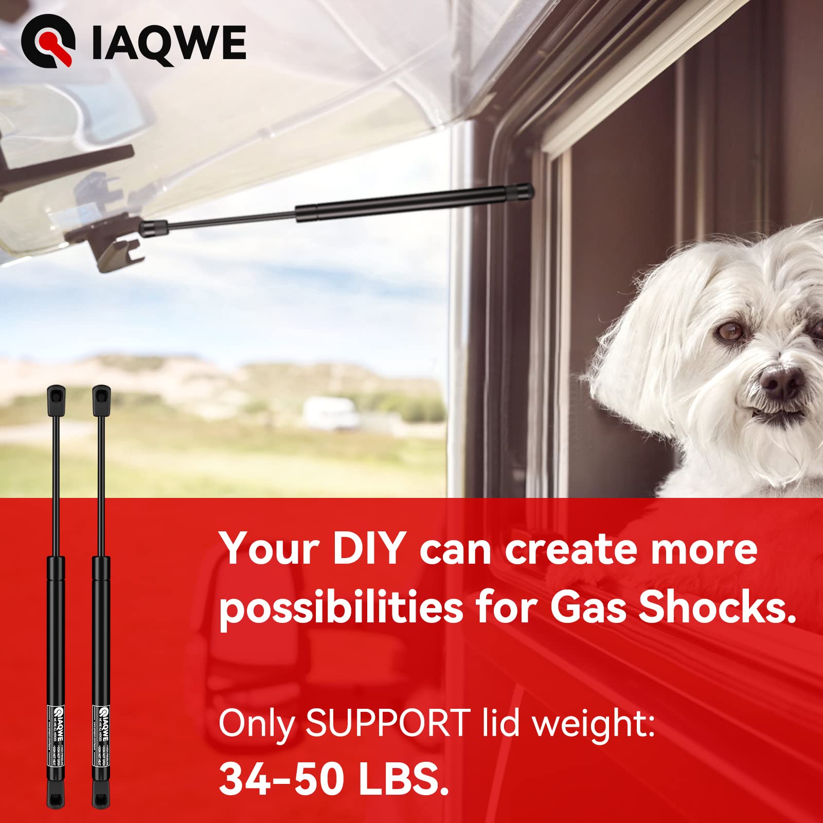 45Lbs/200N 17 Inch Gas Struts C16-04270 Lift Support Shocks For Camper Shell Rear Window Truck Canopy Cap Are Atc Leer Topper Window Toolbox 2Pcs By Iaqwe