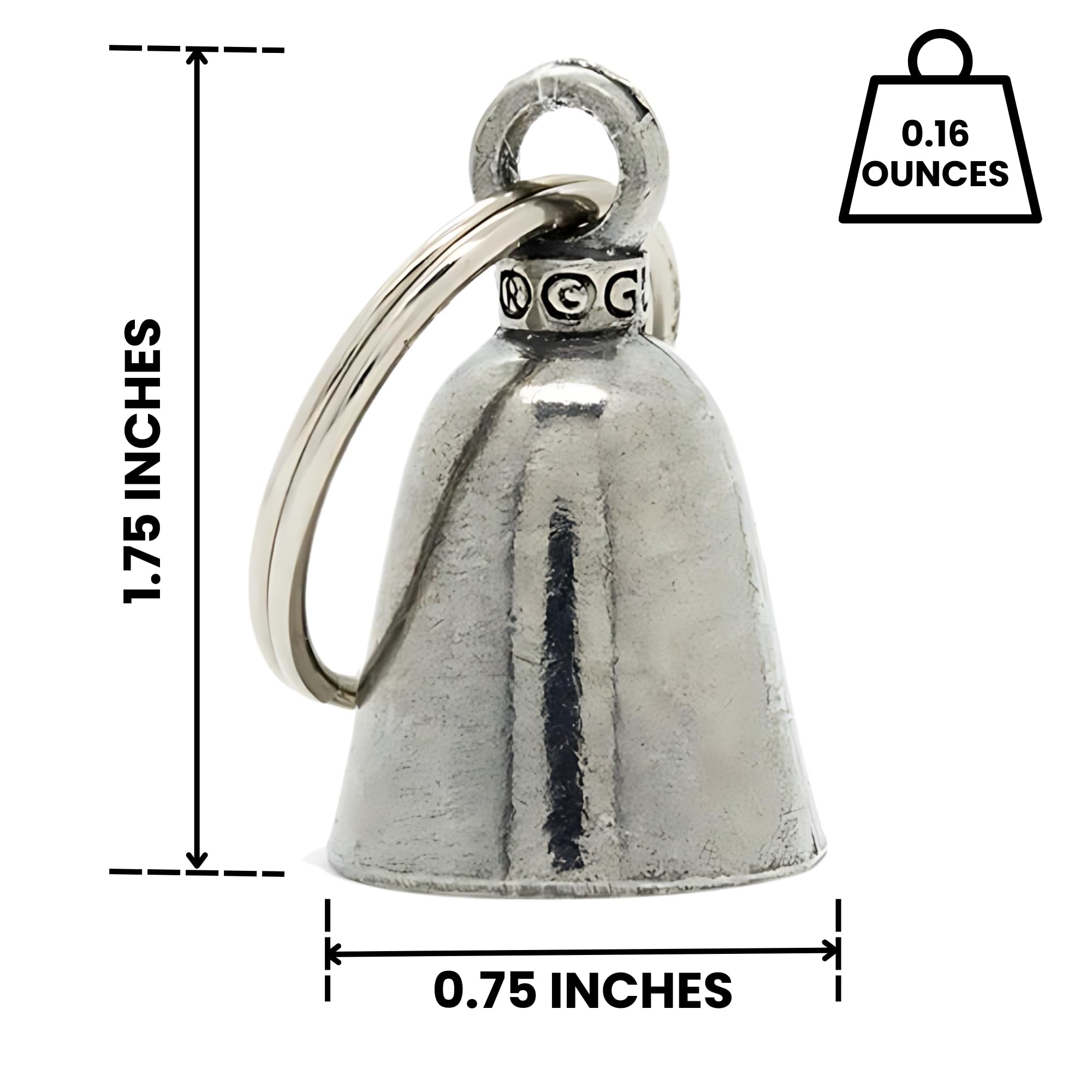 Guardian Bell Bigrigsemi Good Luck Bell W/Keyring & Black Velvet Gift Bag | Motorcycle Bell | Lead-Free Pewter | Good Luck Gift