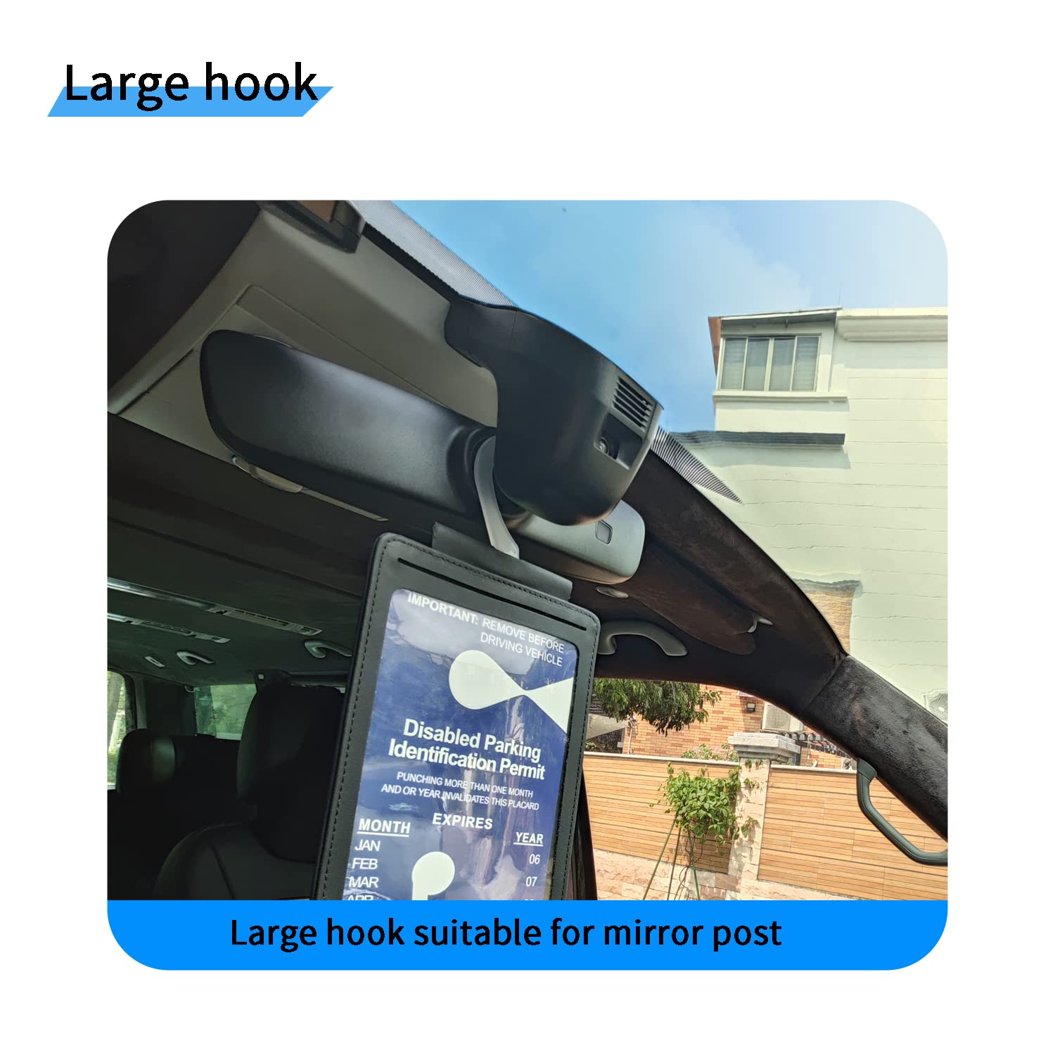 Yuoyar Portable Handicap Placard Holder For Auto - Ultra Transparent Handicapped Placard Holder Protector Hanger Sleeve - Placar
