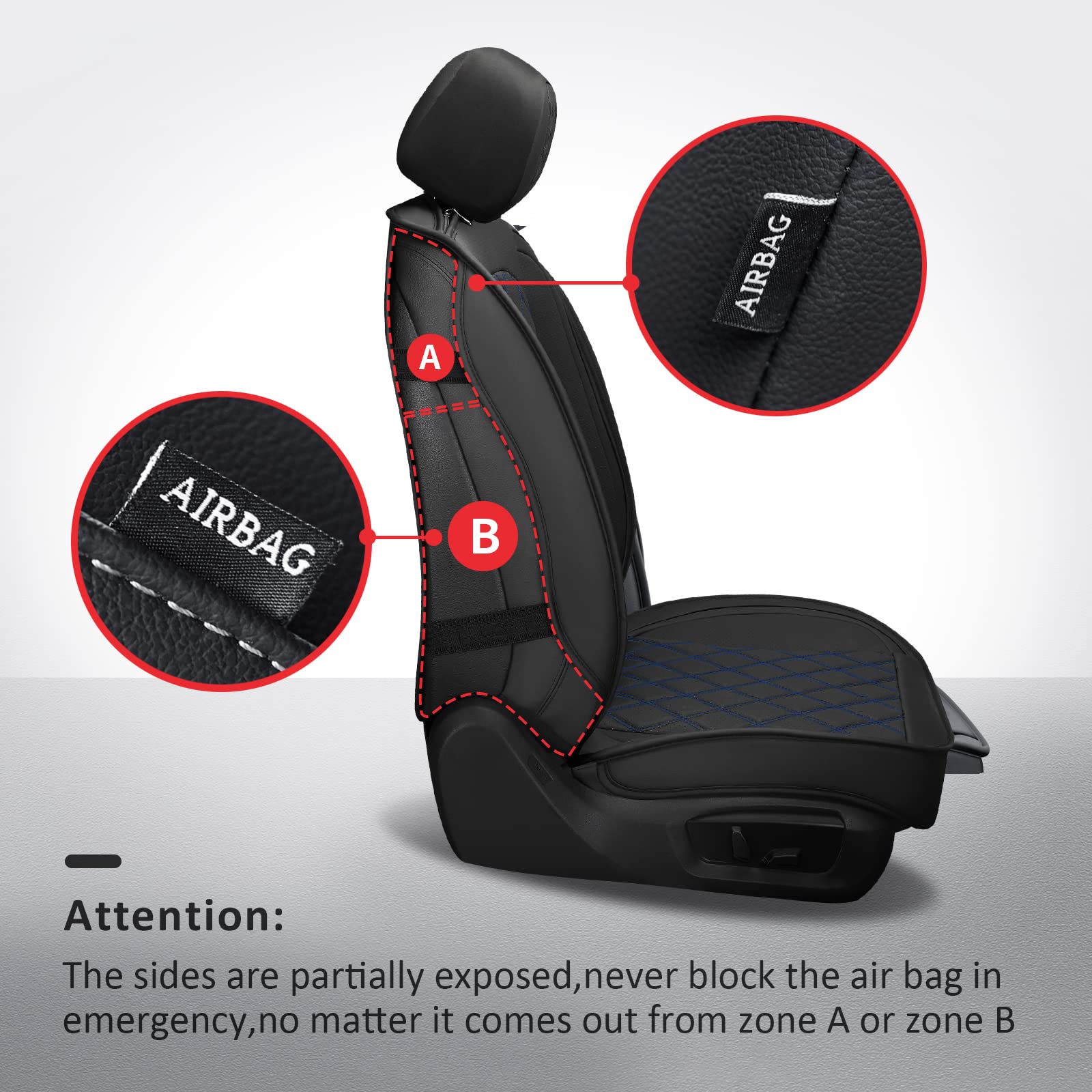 MIROZO 2PCS Front Truck Seat Cover,Waterproof Ram Seat Covers Truck Cushion Compatible with 2009-2024 RAM 1500 2500 3500 Truck P