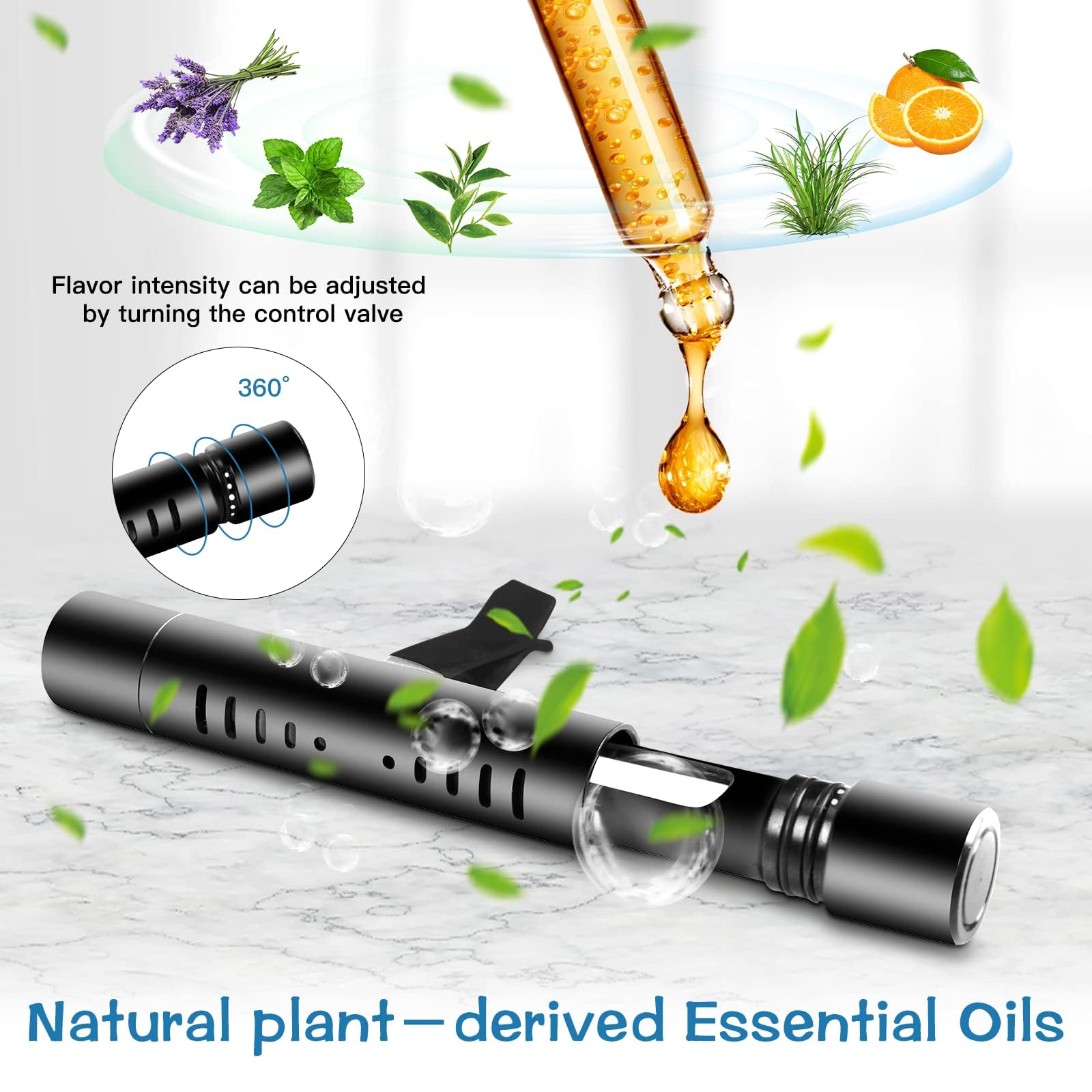 Car Air Fresheners, Car Air Fresheners Clip Set With 5 Essential Oil Scents(10Ml Each) 12 Refill Sticks, Car Diffuser Vent Clip