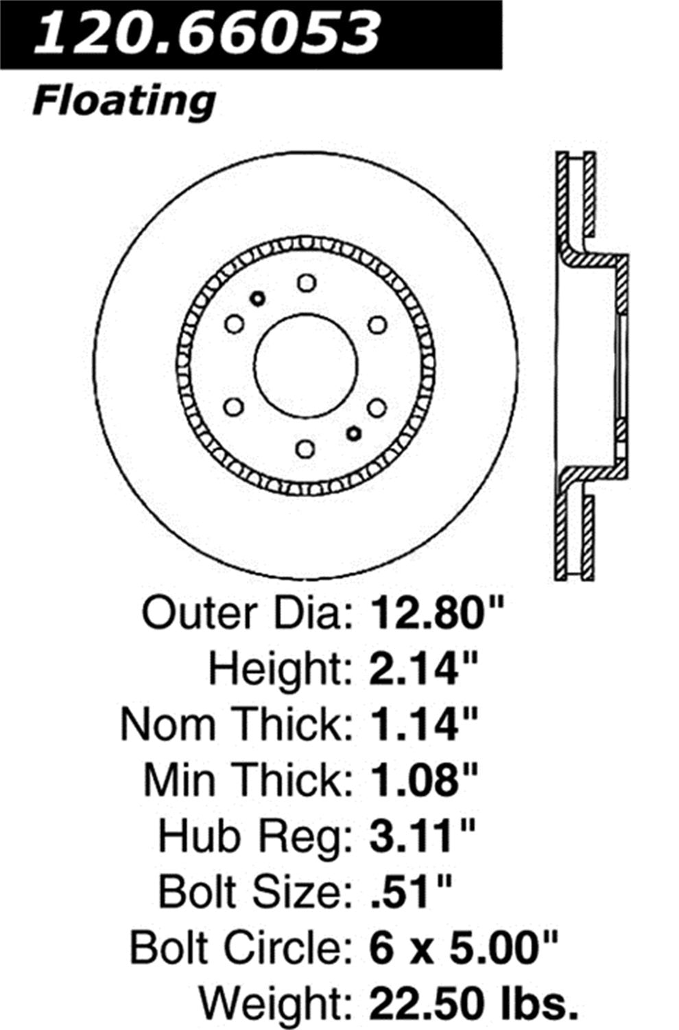 Power Slot 12666053Sr Right Slotted Rotor
