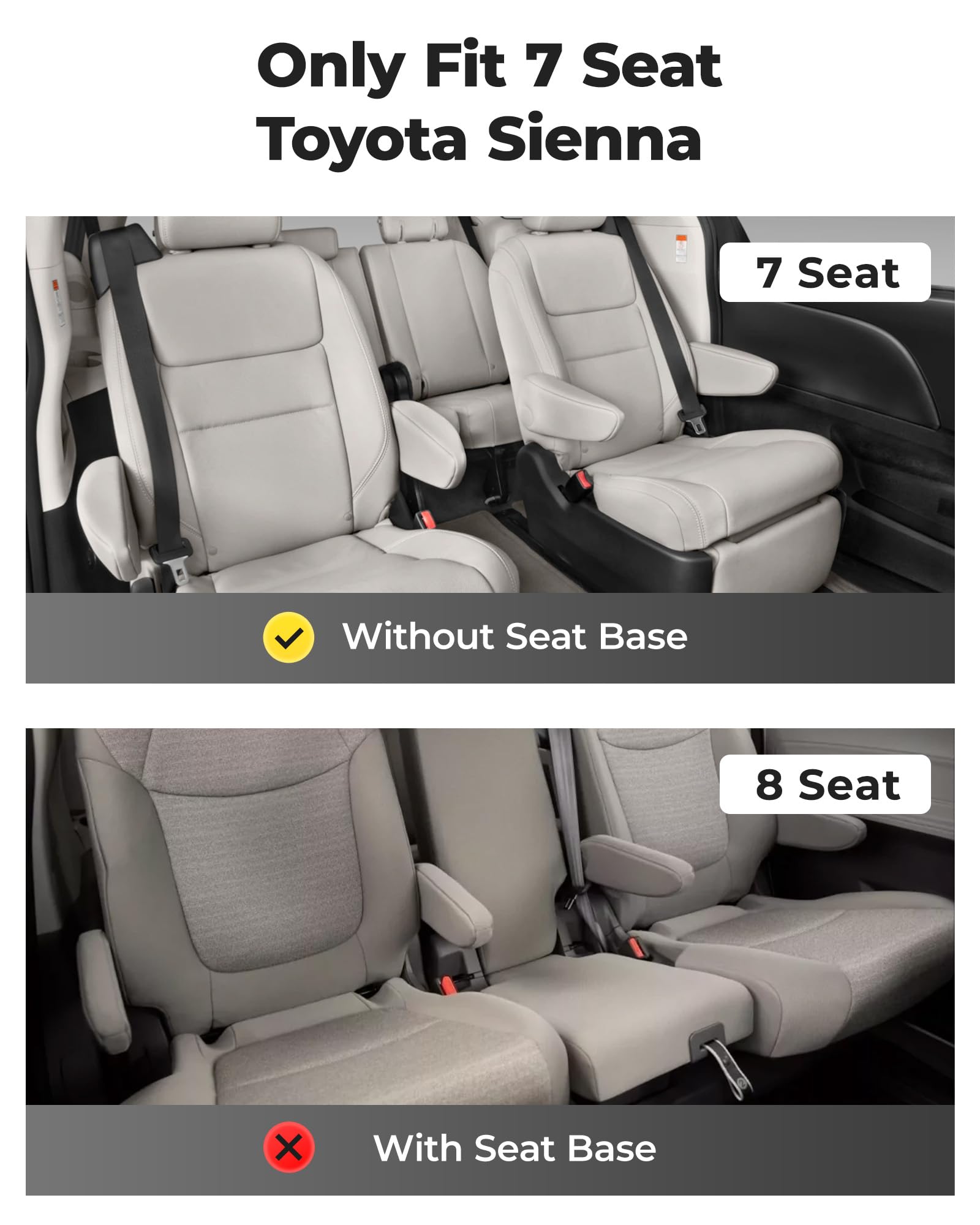 3W Floor Mats&Cargo Liner Fit Toyota Sienna 2021-2024 2025 (For 7 Seat Le/Xle/Xse/Limited & Not Fit 2025 Platinum) Tpe Custom Fi