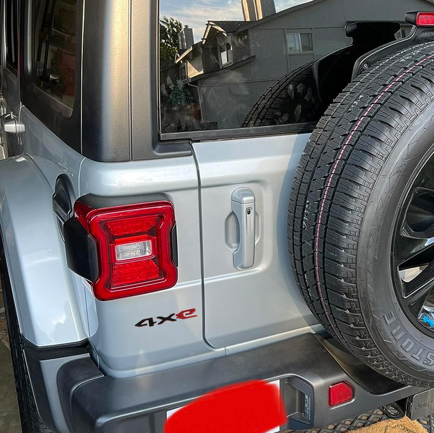 ZENPEACE 4xe Emblem Replacement for Jeep Wrangler 2021-2023, Black and Red, Model 68490886AB, Durable ABS Decal Stickers