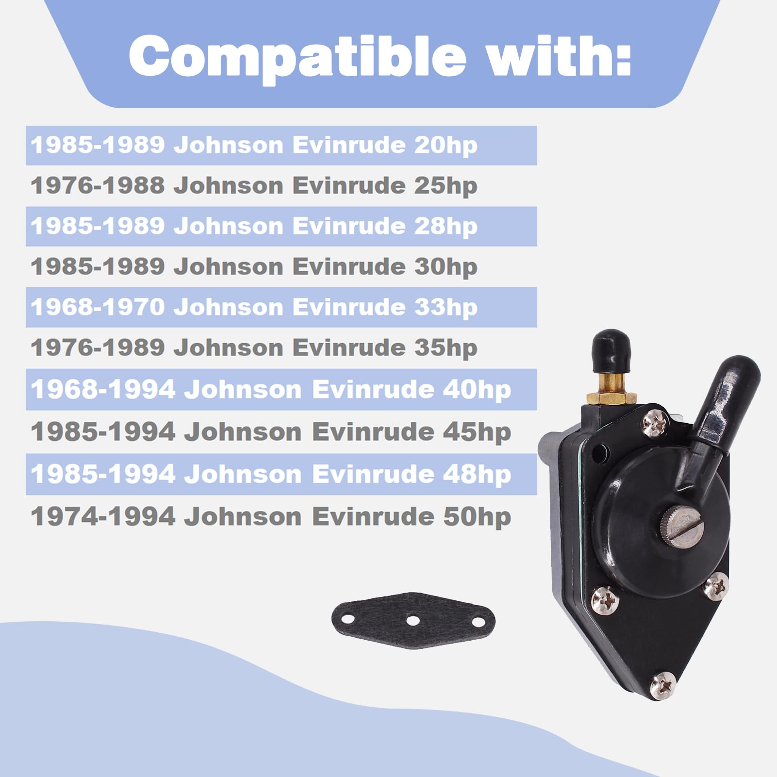 438559 Fuel Pump Fits For Johnson Evinrude OMC BRP Boat Motor Outboard 25 35 50 65 70 75 85 88 90 100 105 115 125 135 140 HP Rep