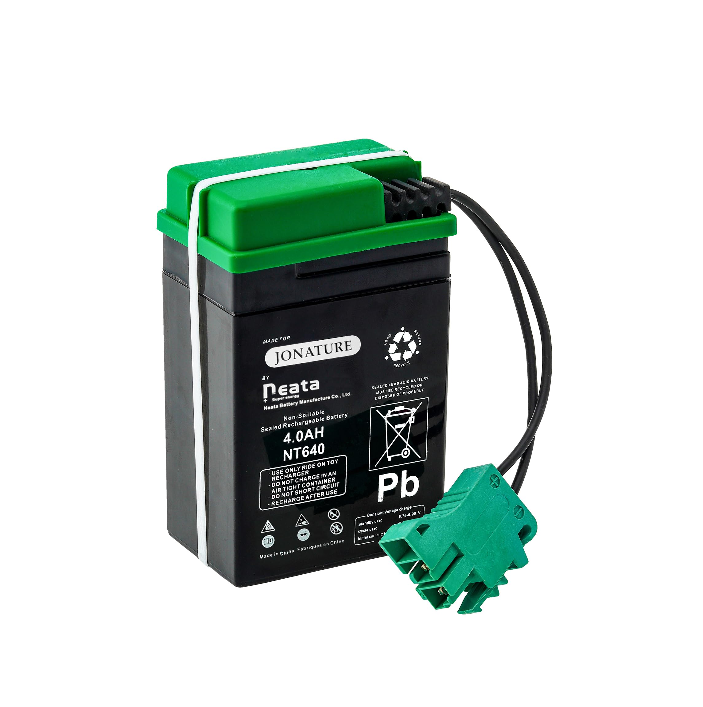 JONATURE 6V Battery + Charger Combo Kit for Peg Perego John-Deere Ride-On Car, Large, Red