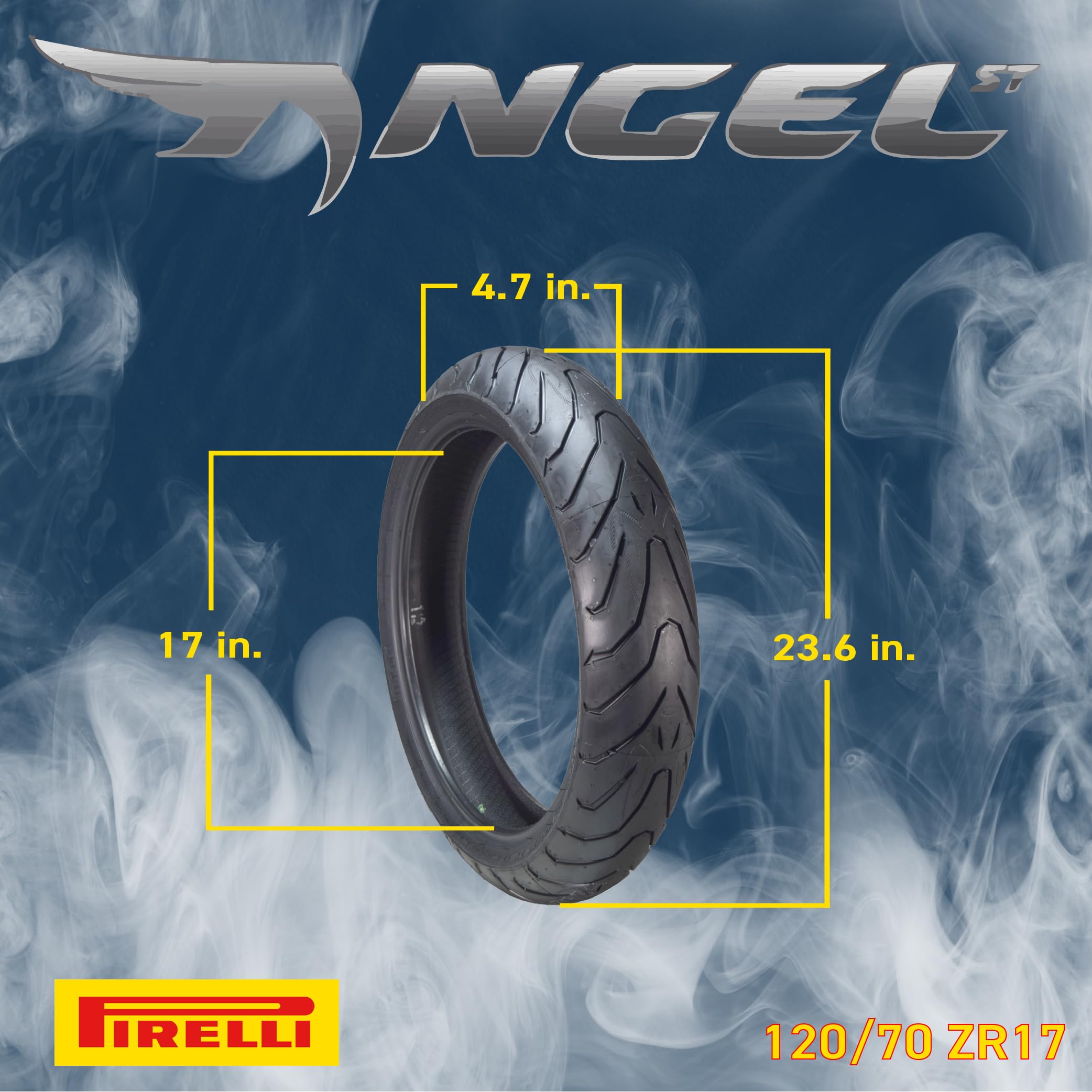 Pirelli Angel St Front 120/70Zr17 & Rear 160/60Zr17 Sport Touring Motorcycle Tires - 120/70-17 160/60-17 Two Pack