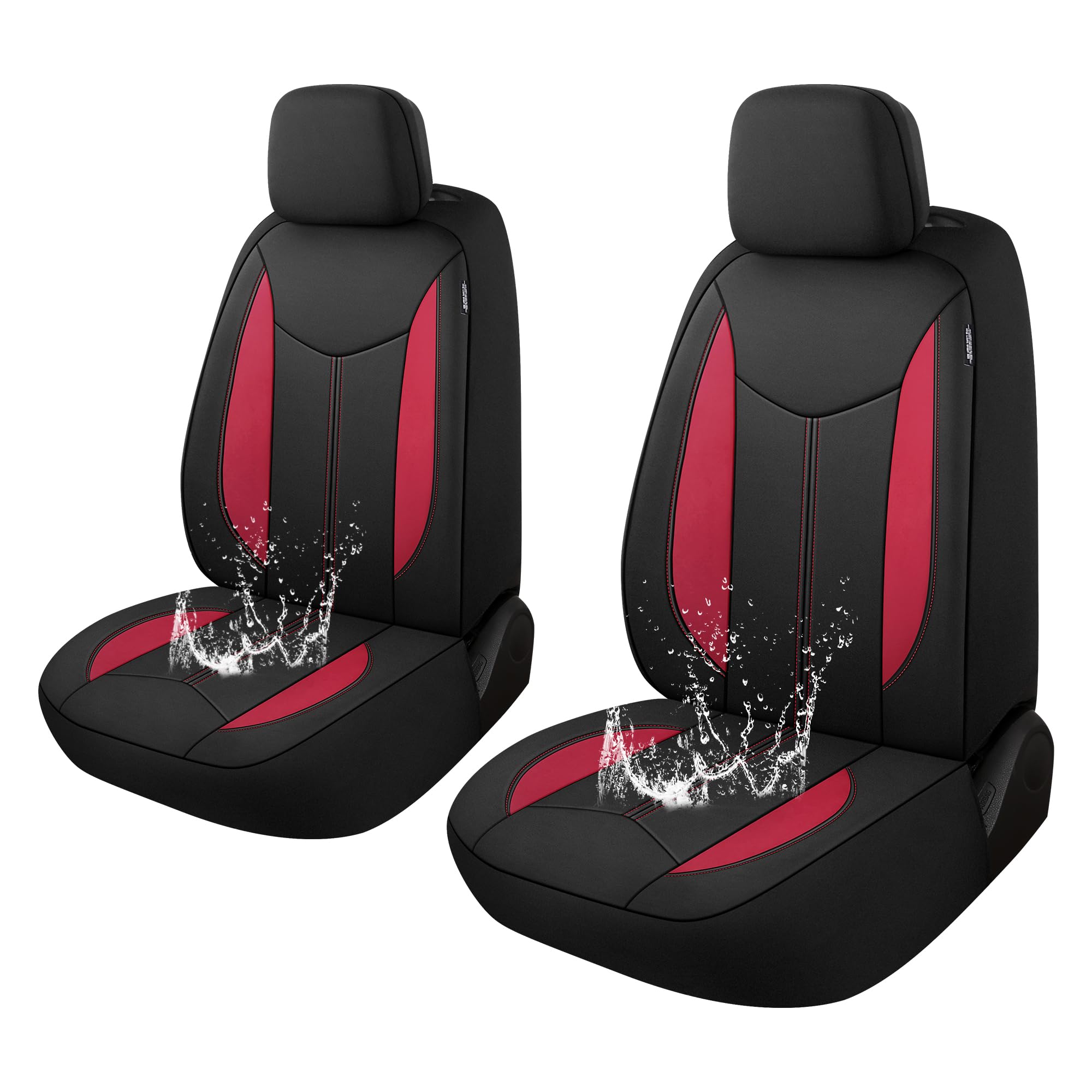 Caromop Neoprene Car Seat Cover 2 Front Seats, Waterproof Seat Covers For Cars, Universal Fit For Most Car Interior Covers-Sedan