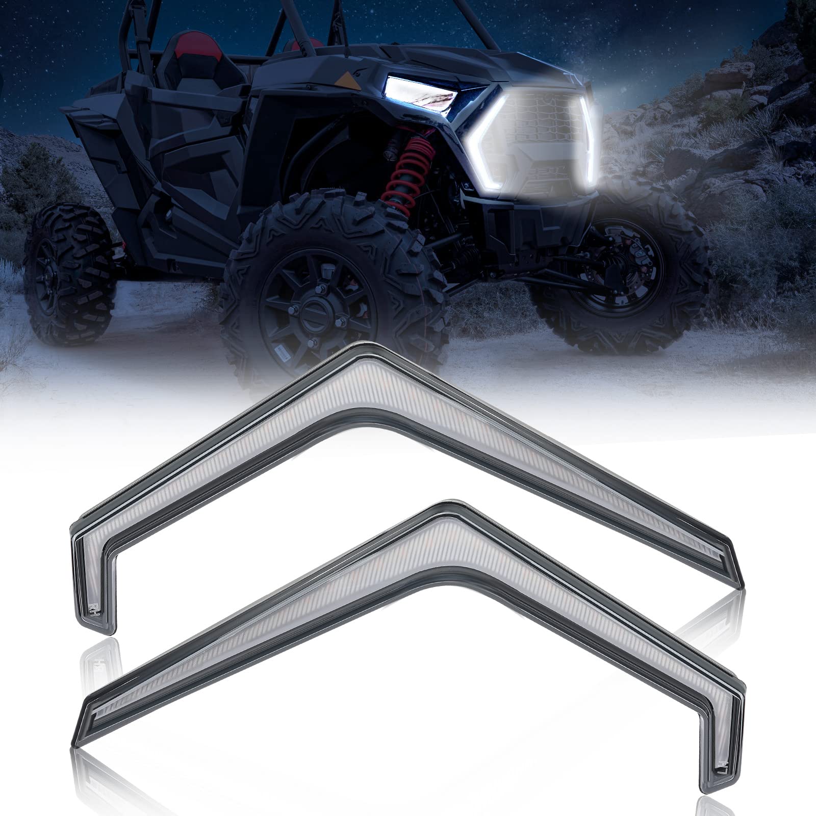 KEMIMOTO Fang Lights Compatible with Polaris RZR 1000 XP XP4 Turbo S 2023 2022 2021-2019 Accessories # 2884871 IP67 Waterproof L