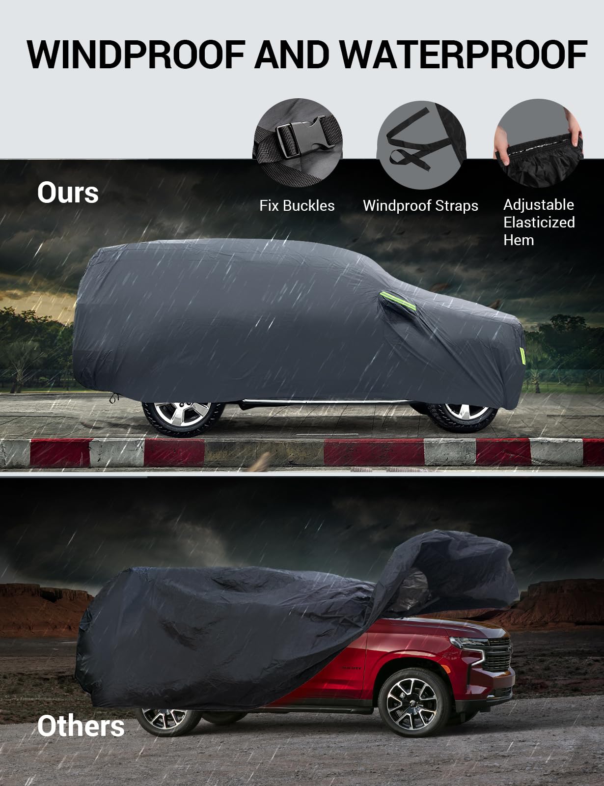 Proadsy 2025 Upgrade Car Cover For Mini Cooper 2002-2024 2025, Waterproof All Weather For Automobiles, Windproof Snowproof Rain