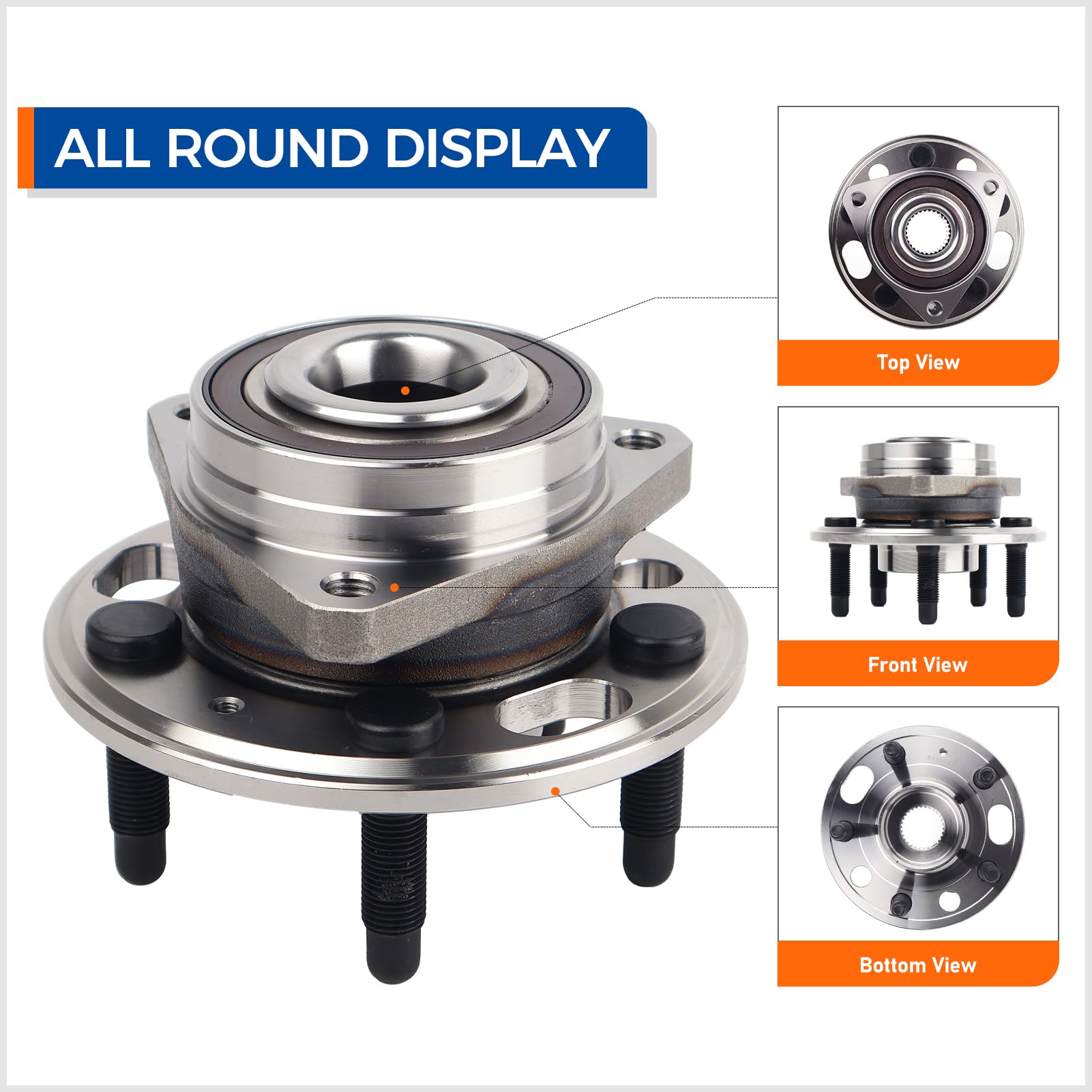MACEL 513288 Front or Rear Wheel Hub Bearing Assembly Compatible with Chevy Malibu, Chevy Impala, Chevy Equinox, GMC Terrain Bui