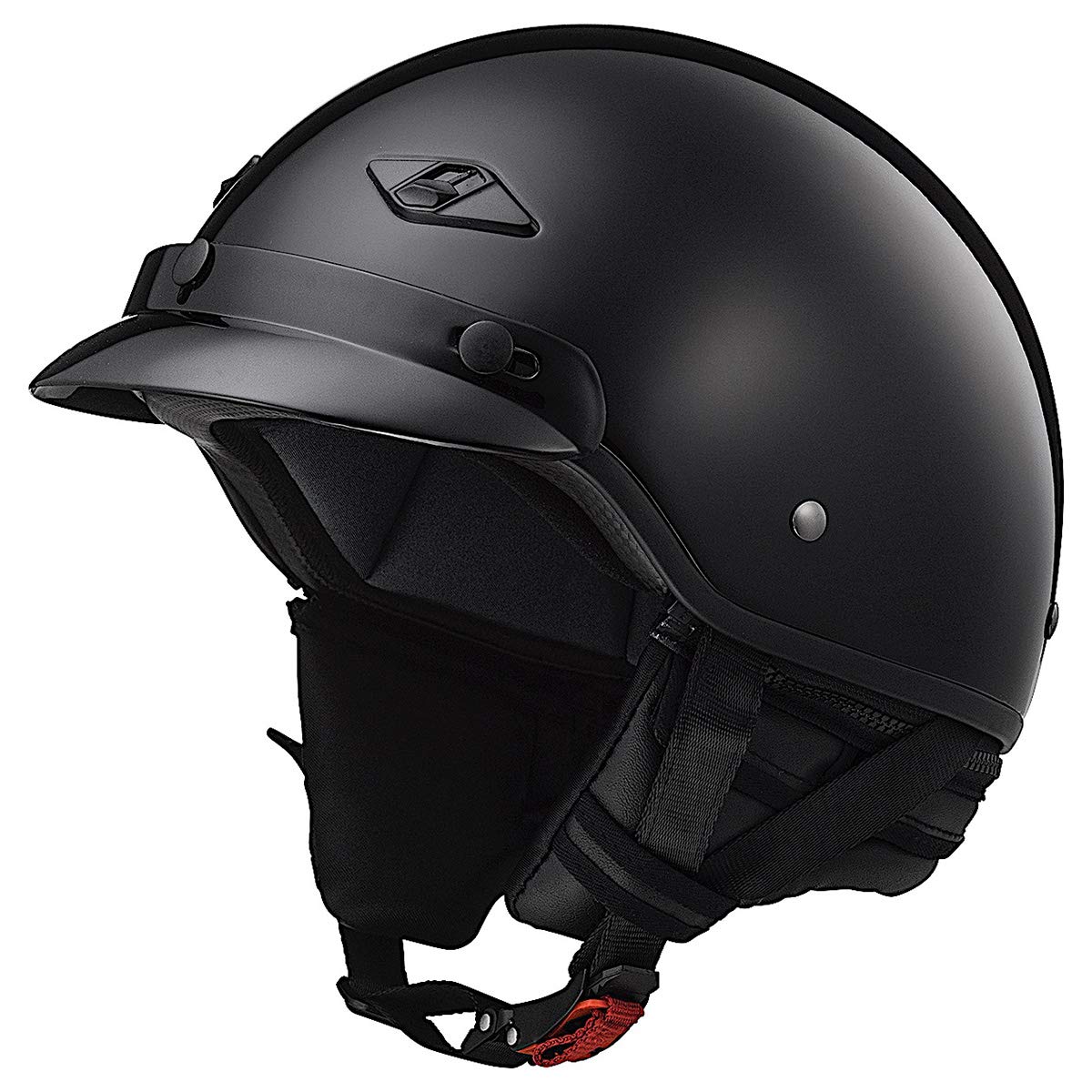 Ls2 Helmets Bagger Motorcycle Half Helmet (Gloss Black - Large)