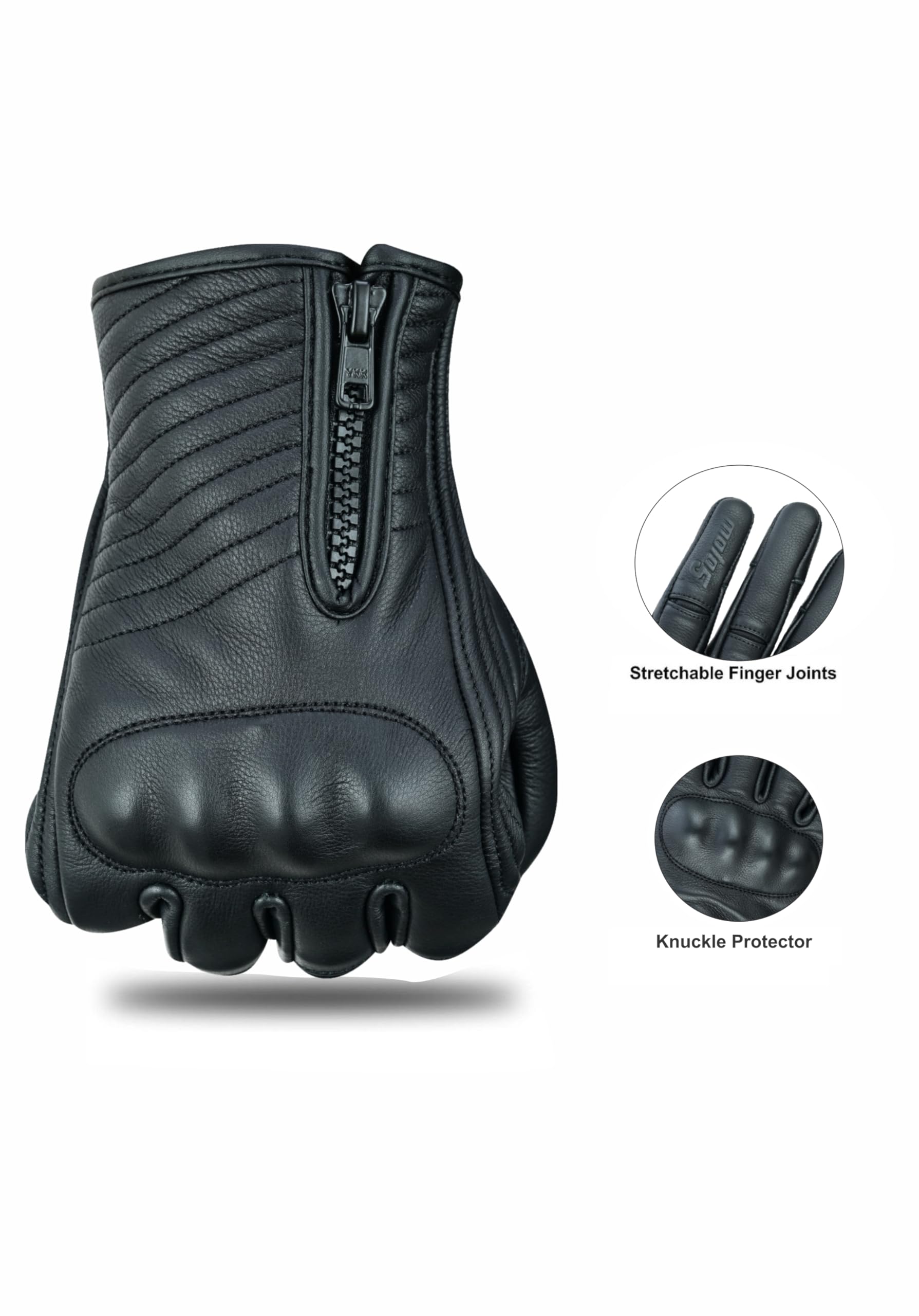 Moto5 Full Finger Leather Motorcycle Gloves for Men & Women Touch Screen Gloves Premium Street Motorcycle Durable Protective Cru