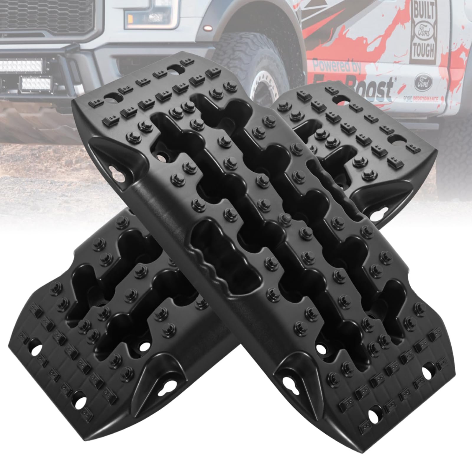 BYERN AUTO Traction Boards - Off Road Recovery Boards, Short Recovery Tracks, Mini Tire Ladder Mat for Snow Mud Sand Rescue 4x4 