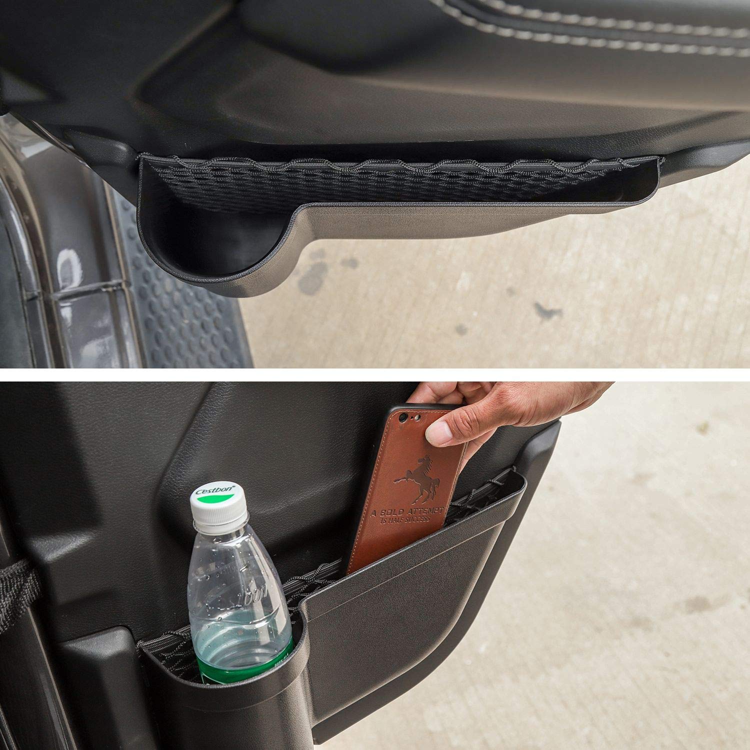 Jecar Door Pocket Back Door Storage Pockets Organizer Box Compatible With Jeep Wrangler 2018-2023 Jl 4-Door, Door Net Replacement, Black