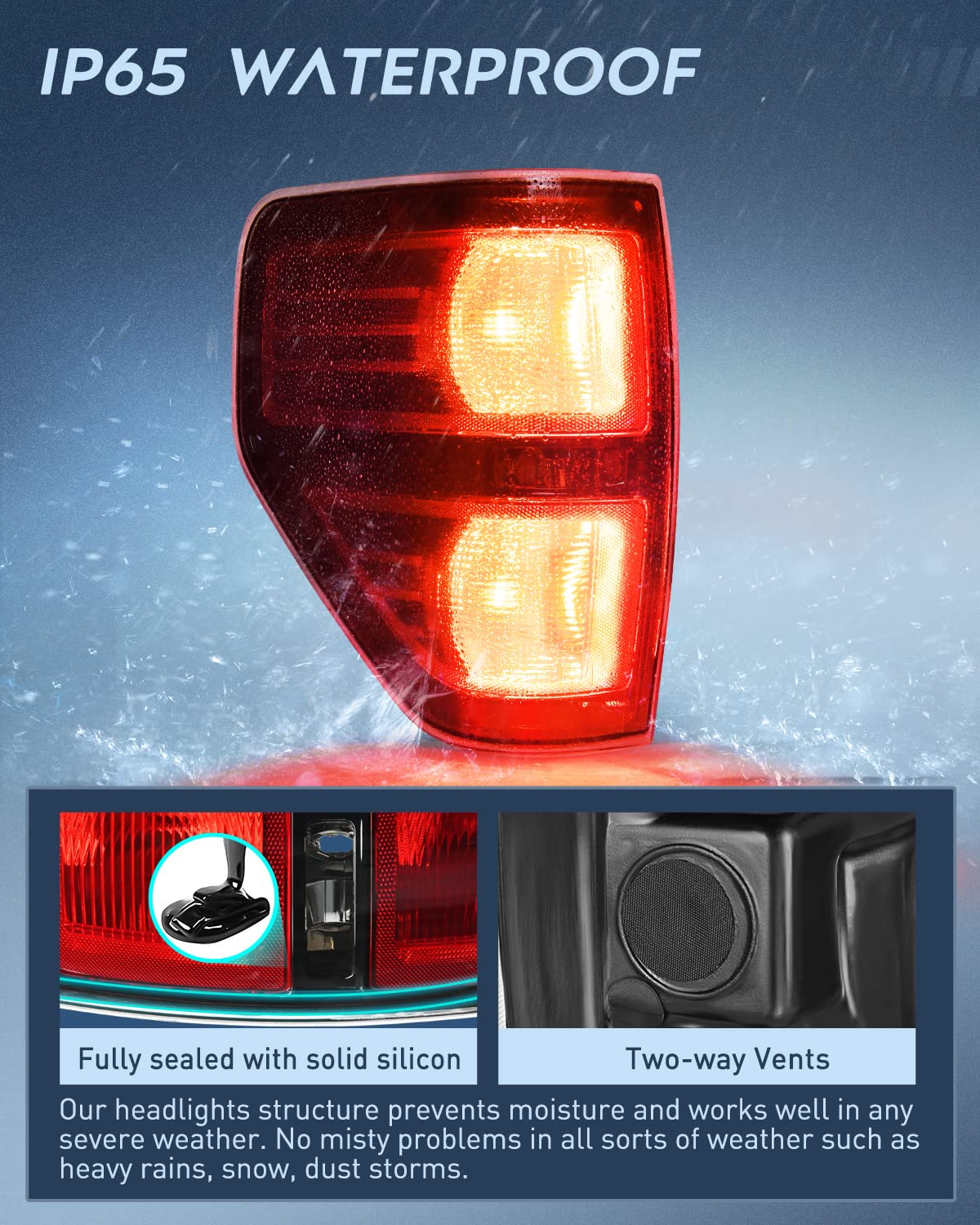 Nilight Driver Side Taillight Assembly For 2009 2010 2011 2012 2013 2014 Ford F-F150 F150 Pickup Truck Right Side Rear Lamp Repl