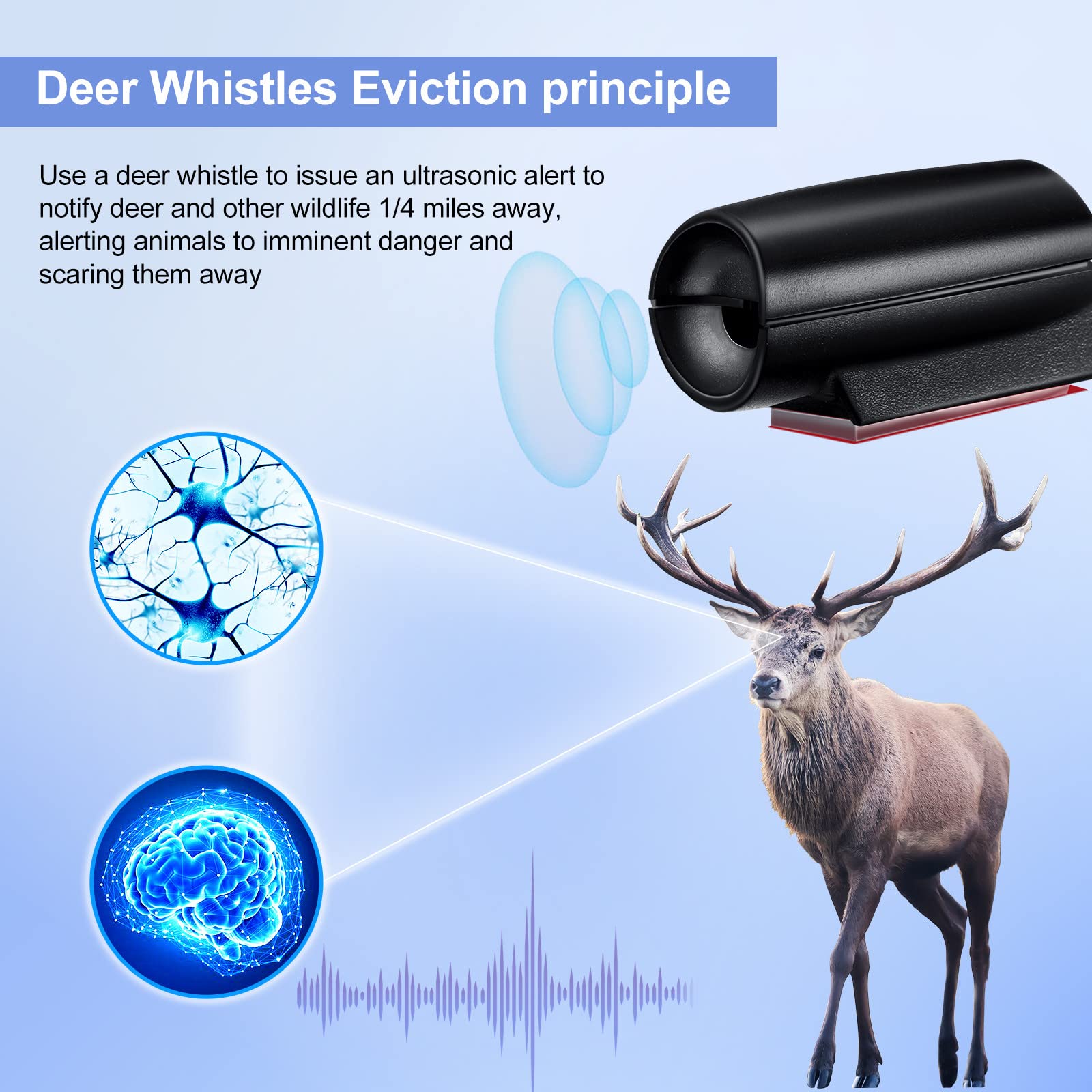 Frienda Deer Whistle - 10 Pieces Car and Motorcycle Warning Devices, Black Retro Style