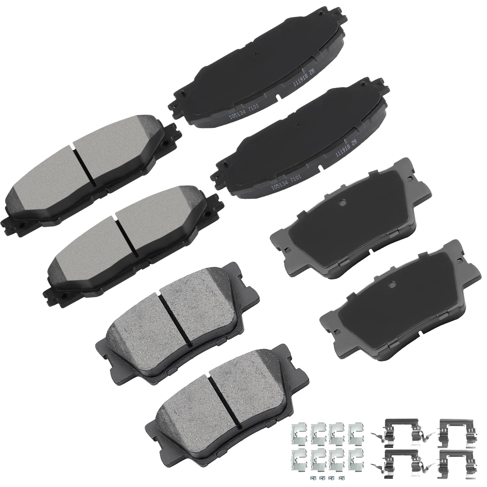 Cciyu D1211 D1212 Front & Rear Ceramic Disc Brake Pads Kit For Pontiac Vibe 2009-2010,For Toyota Matrix 2009-2013,For Toyota For