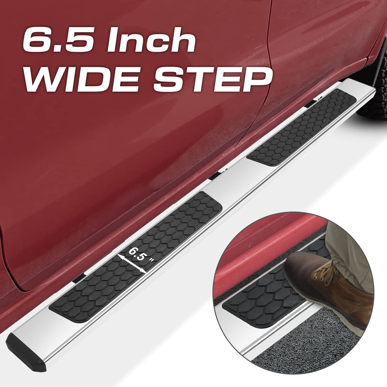 Comnova 6.5 Inches Side Steps Running Boards Compatible With 2019-2025 Dodge Ram 1500 (Excl. Classic/2500/3500) Crew Cab With 4