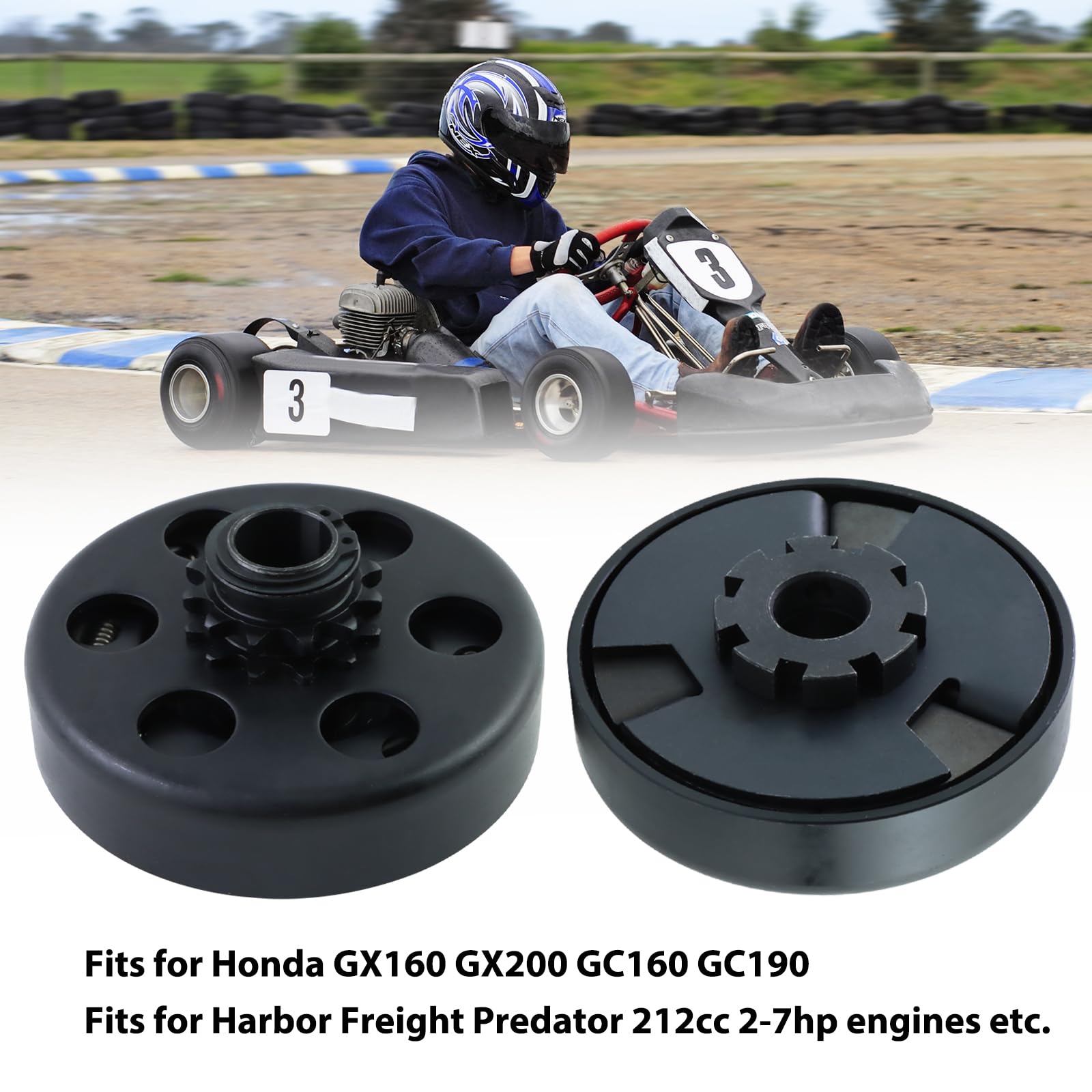 KIKITE Go Kart Clutch 3/4'' Bore 12 Tooth,Centrifugal Clutch 12T with #35 Chain for Go Karts Minibike Honda Kart Engines,Predato