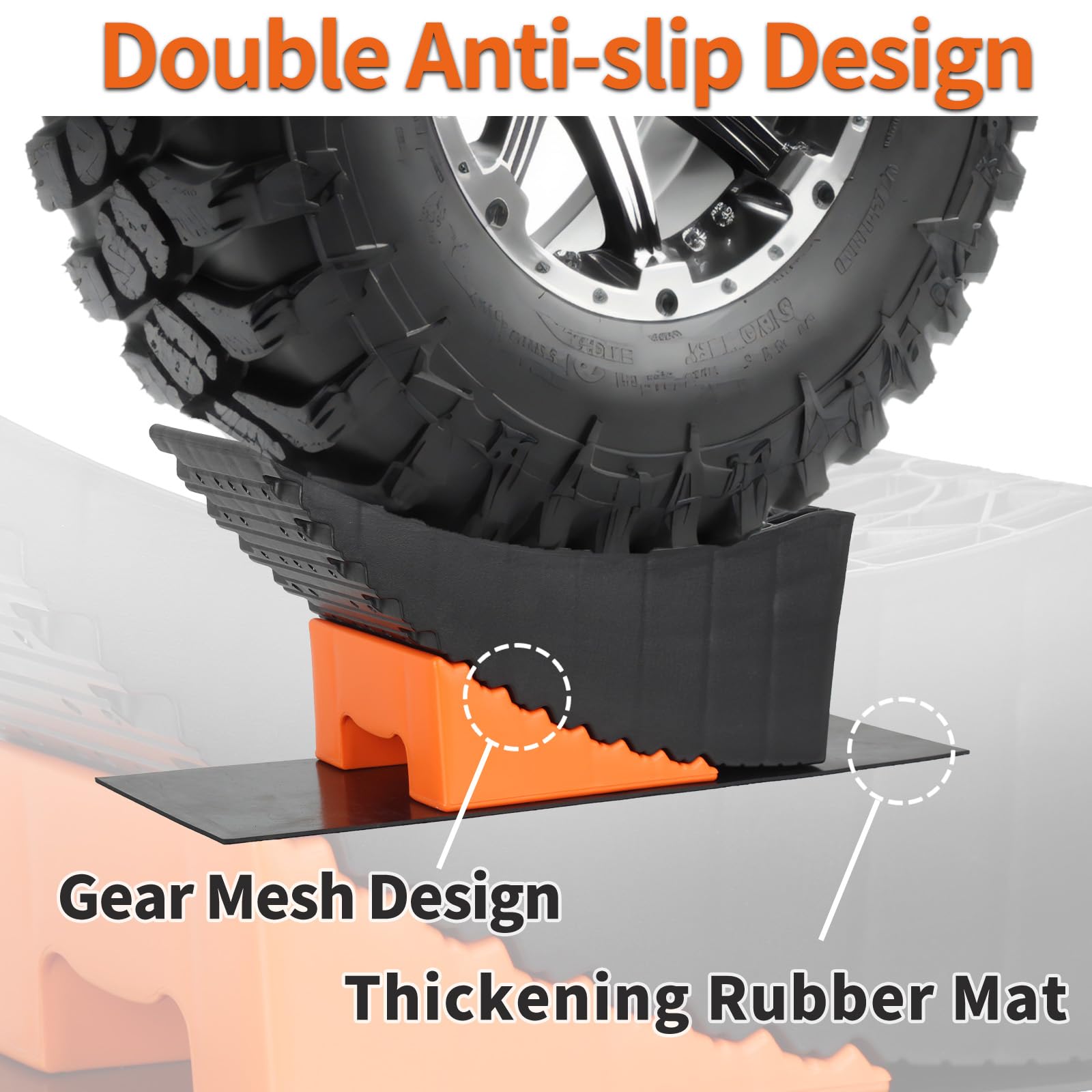 OULEME Curved Leveling Blocks, Raised Tire Change Ramp, for RV Camper Travel Trailer, Fits Dual Axle Tandem Wheel Aid Changing,
