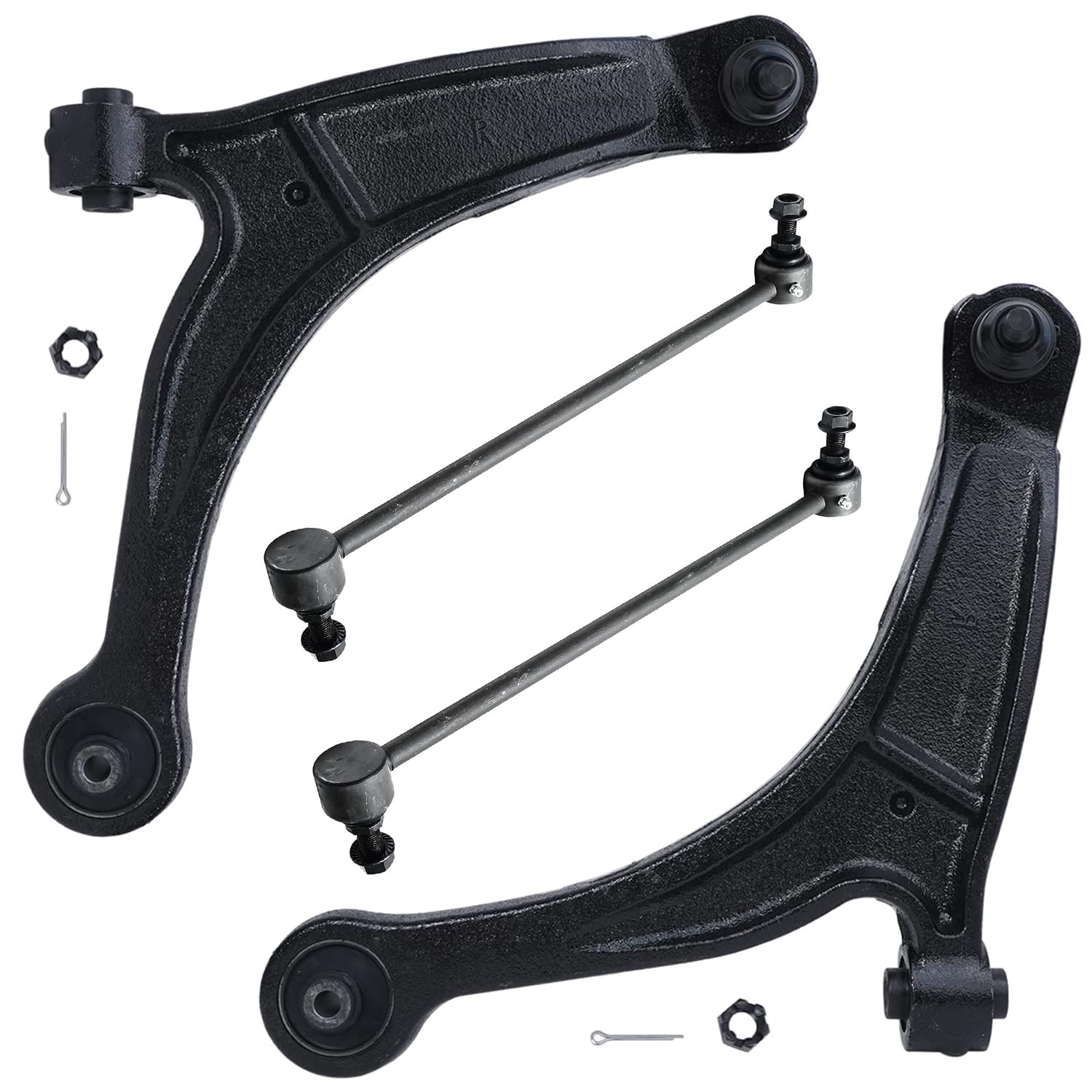 Detroit Axle - Front 4pc Control Arms Kit for 2006-2014 Honda Ridgeline, 2 Lower Control Arms Assembly 2 Sway Bar End Links 2007