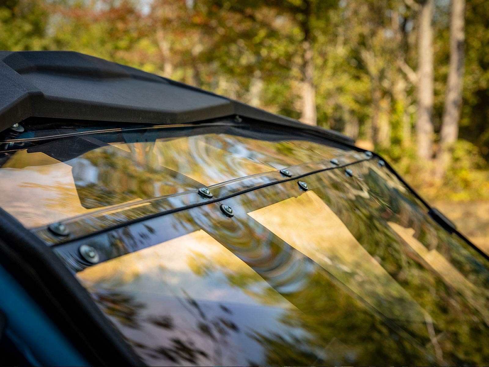 SuperATV Heavy Duty Full Windshield for Can-Am Maverick X3 - 1/4" Thick Clear Scratch Resistant Polycarbonate, Made in USA