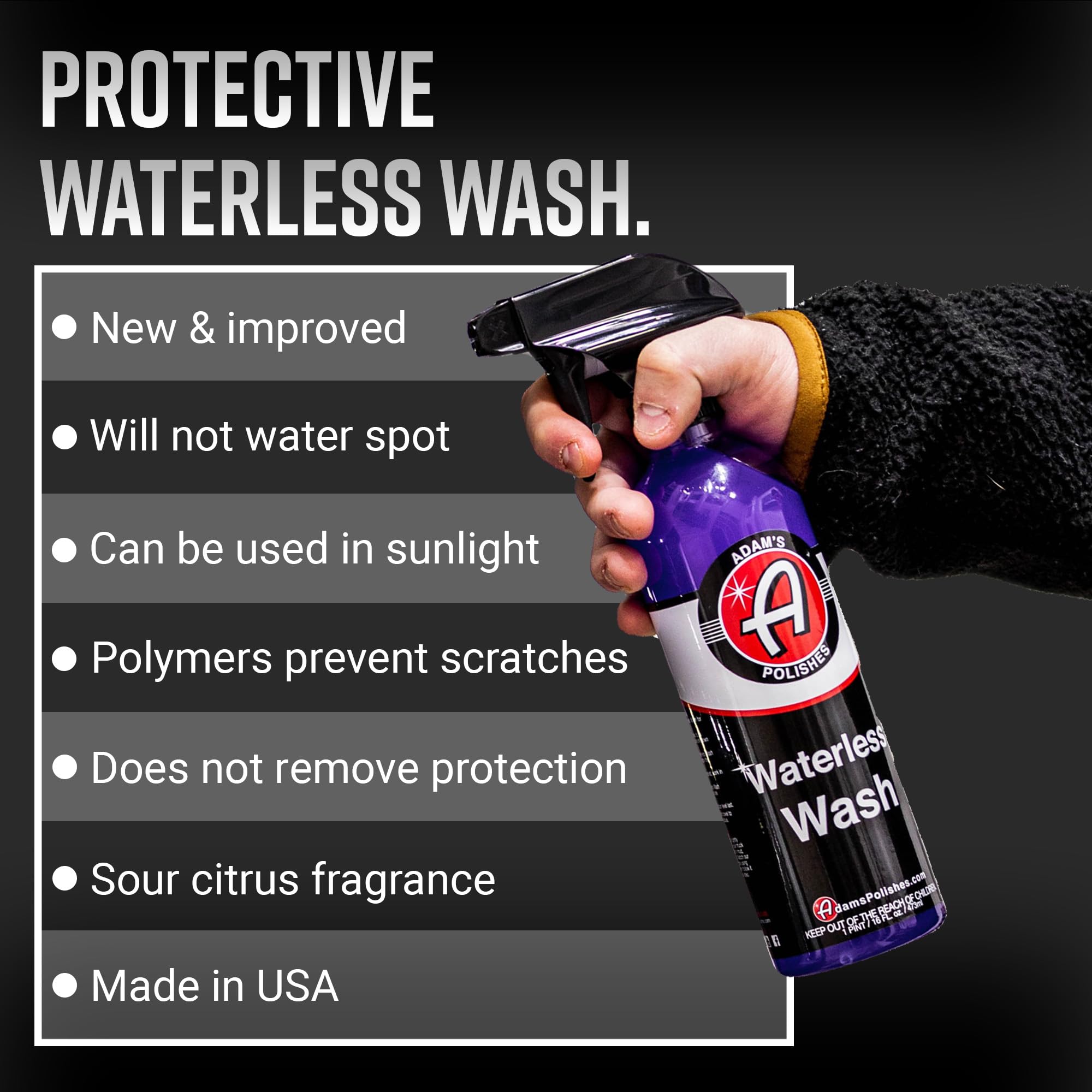 Adam'S Polishes Waterless Wash (Gallon) - Cleaning Car Wash Spray For Detailing | Safe Ultra Slick Lubricating Formula For Auto,