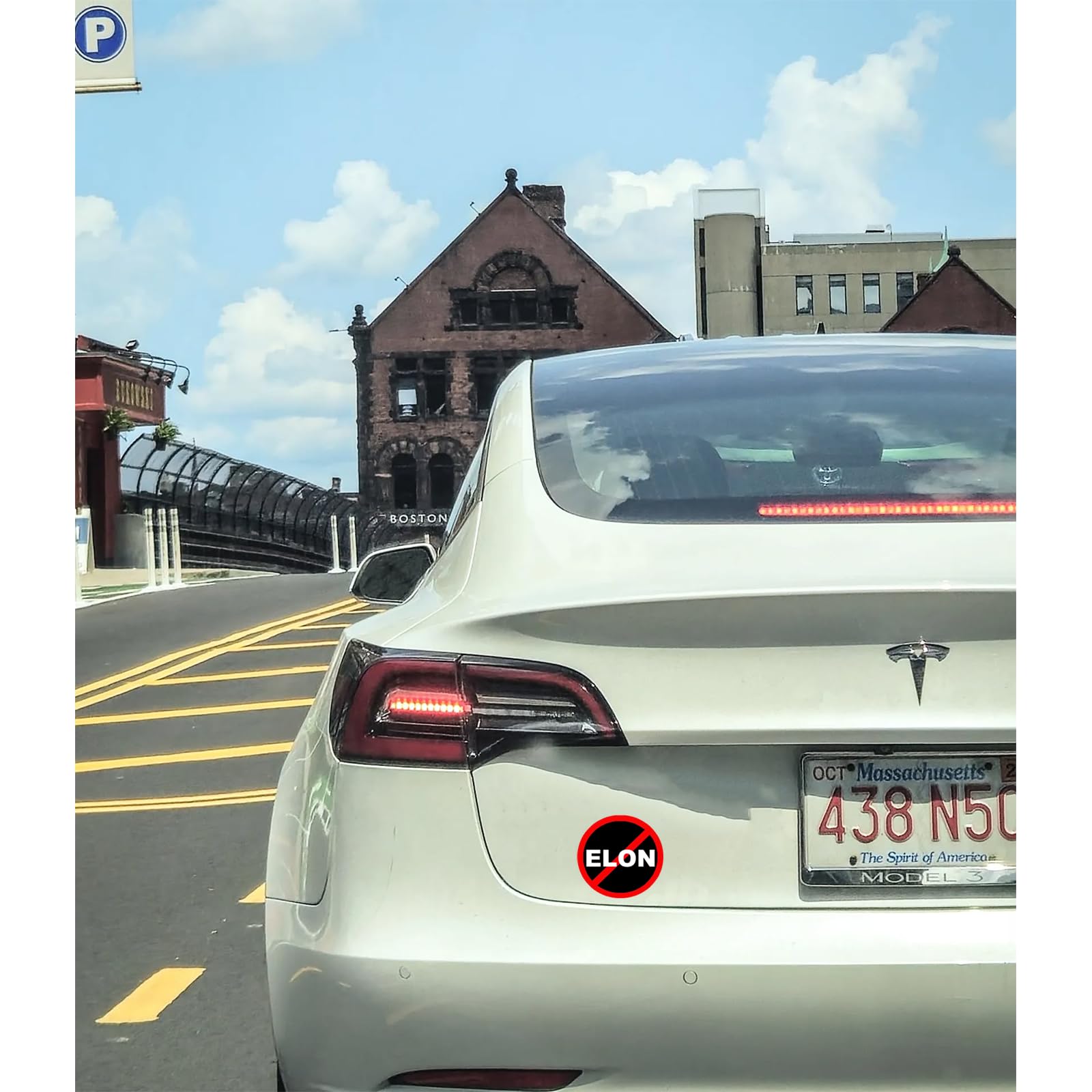ColisPar Anti Elon Car Sticker Decal - Funny Bumper Sticker for Tesla Models X, Y, 3, S - 1pc