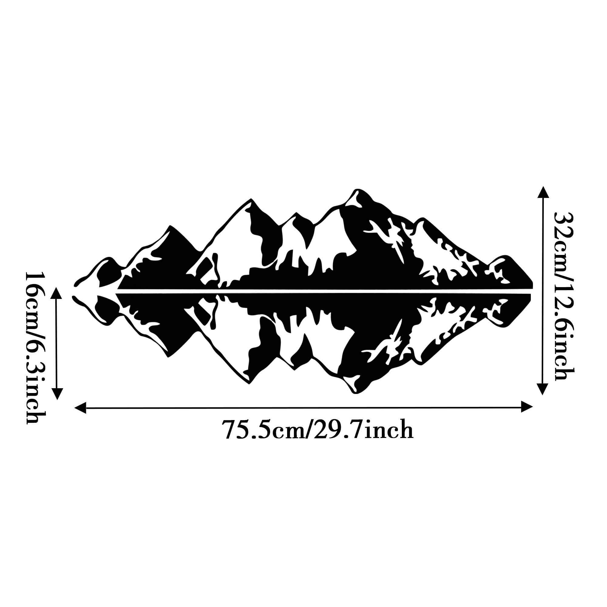 TOMALL 1 Pair 29.7'' Mountains Stickers Decal for Car Body Door Side Auto Snow Mountains Graphic Vinyl Decal Decoration for SUV