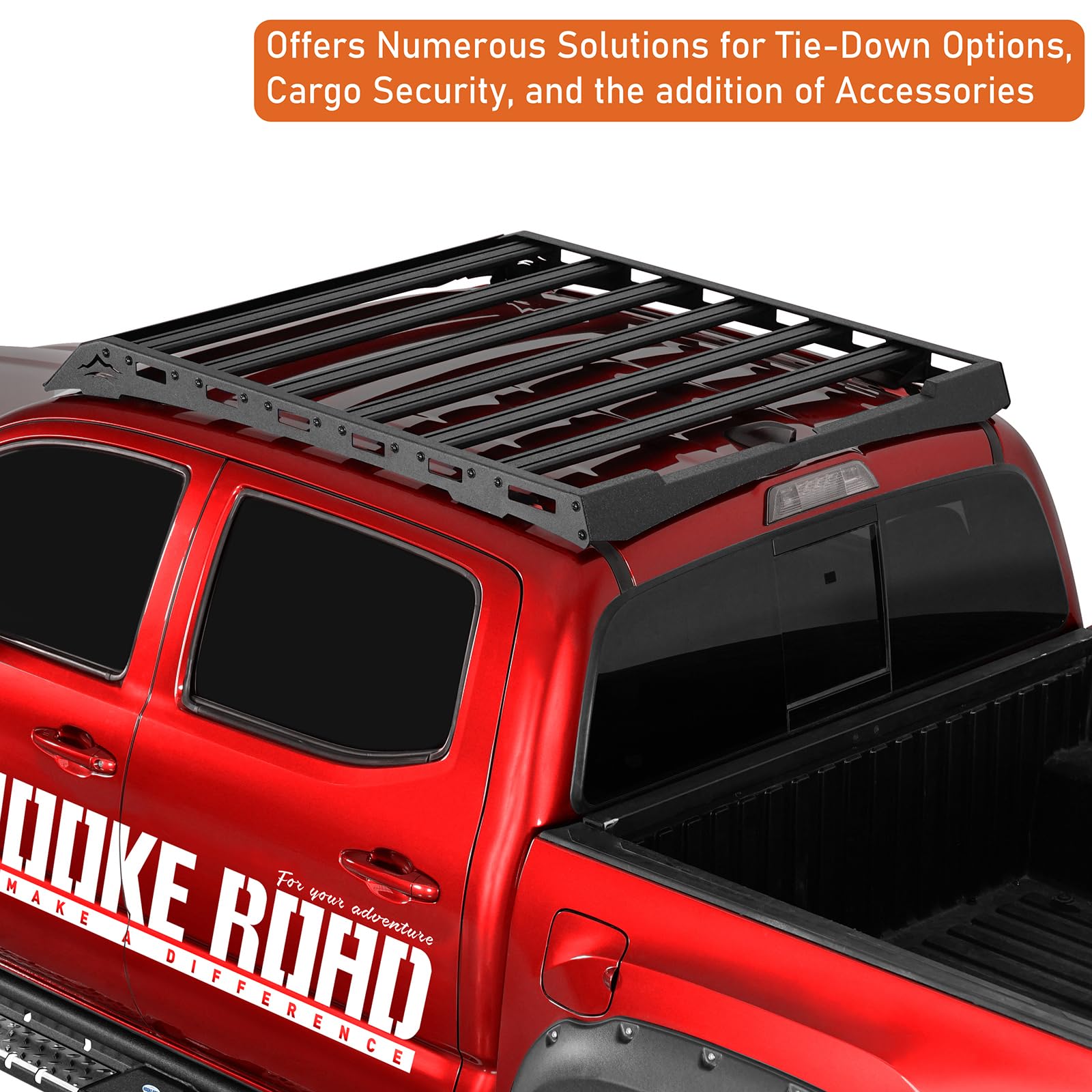 Hooke Road Tacoma Double Cab Top Roof Rack Cargo Carrier For 2005-2023 Toyota Tacoma 2Nd 3Rd Gen Truck (Double Cab Only)